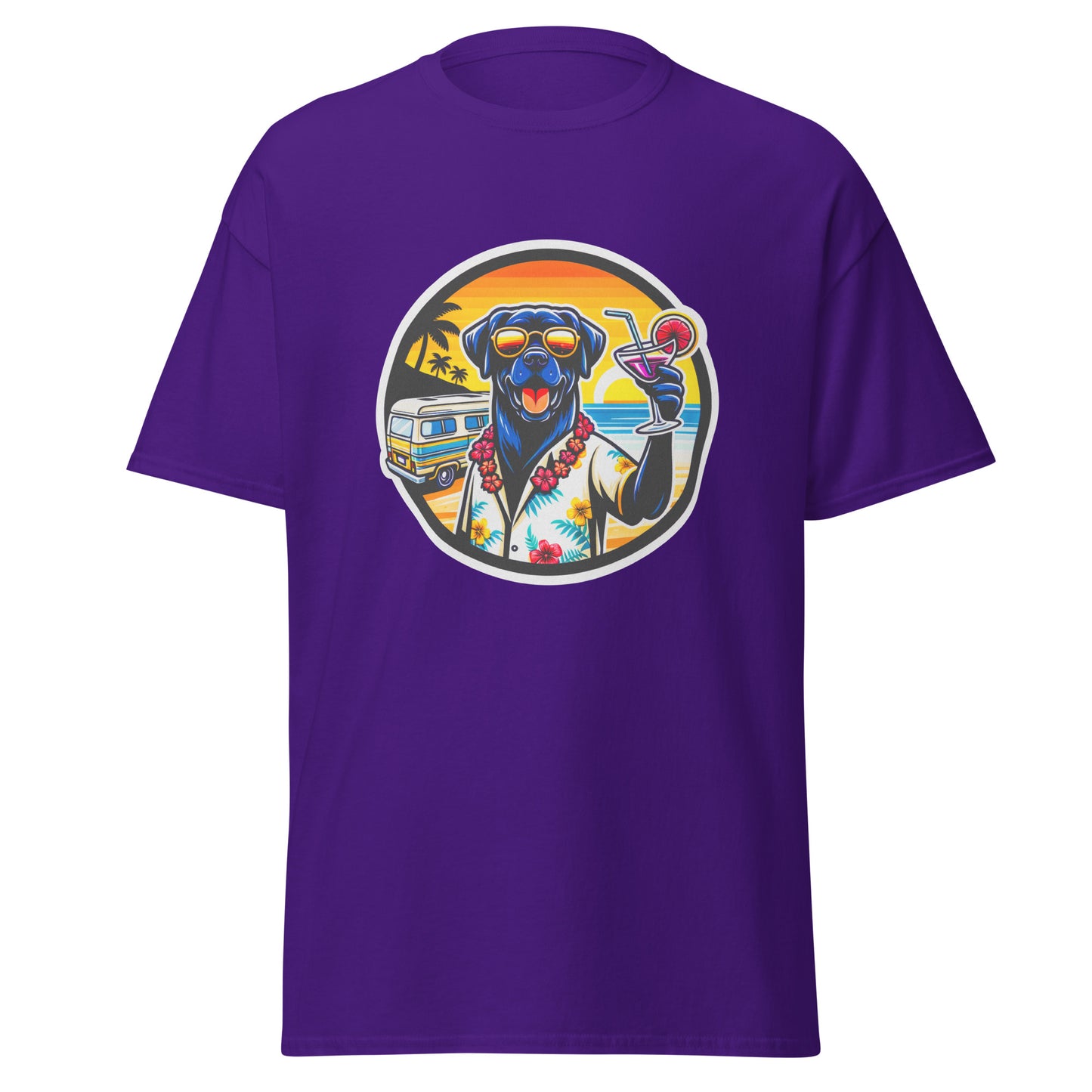 "Dogs On Vacation"-Kollektion - Black Labrador #3 - Klassisches Unisex-T-Shirt - 13 verschiedene Farben