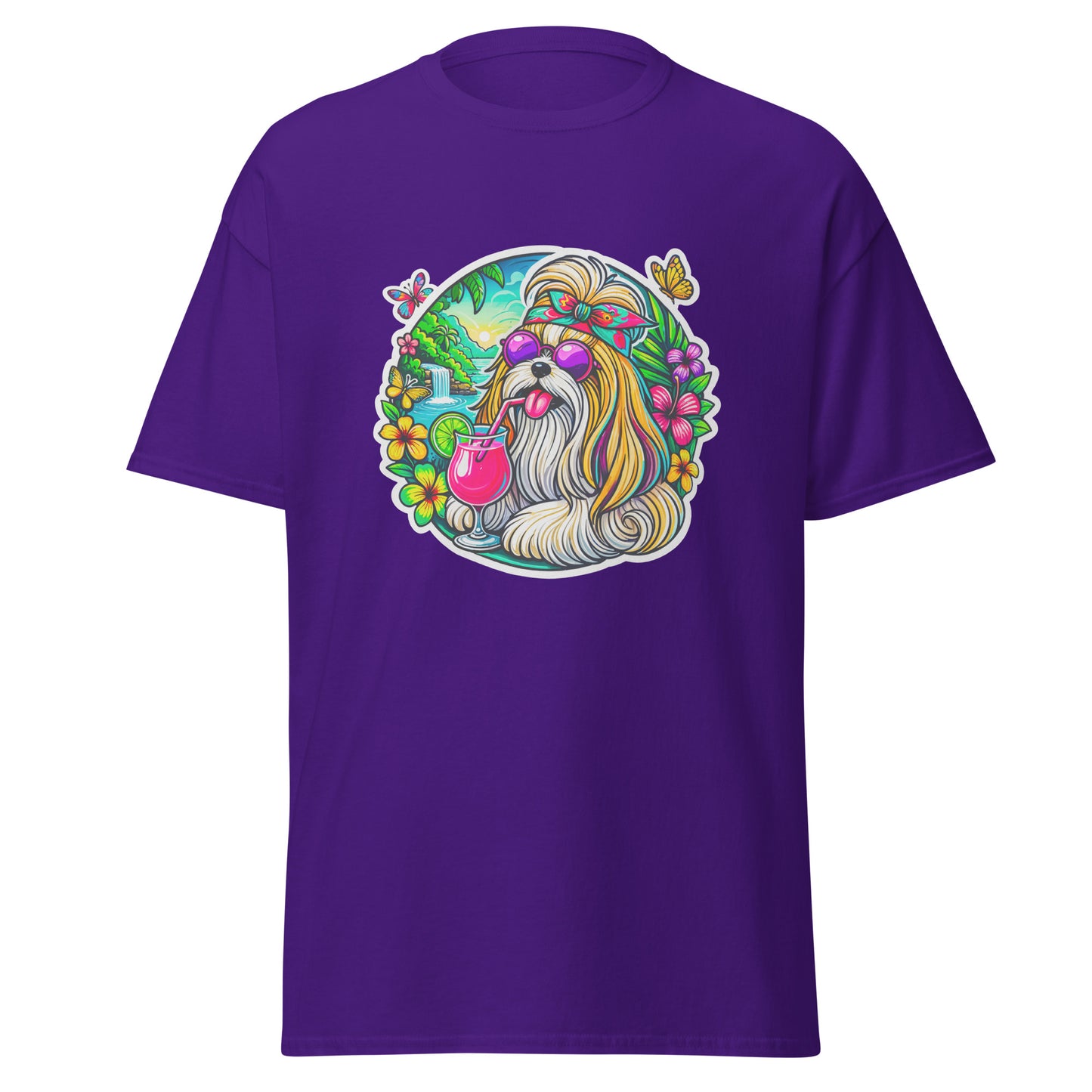 "Dogs On Vacation"-Kollektion - Ihasa Apso - Klassisches Unisex-T-Shirt - 13 verschiedene Farben