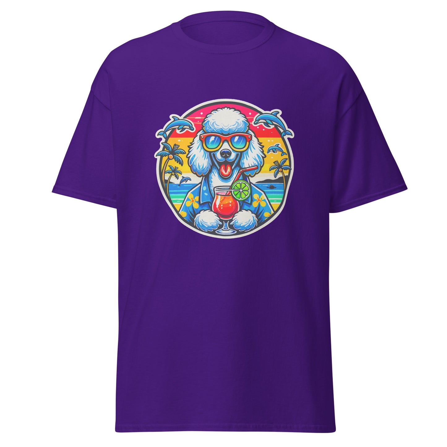"Dogs On Vacation"-Kollektion - White Royal Poodle - Klassisches Unisex-T-Shirt - 13 verschiedene Farben