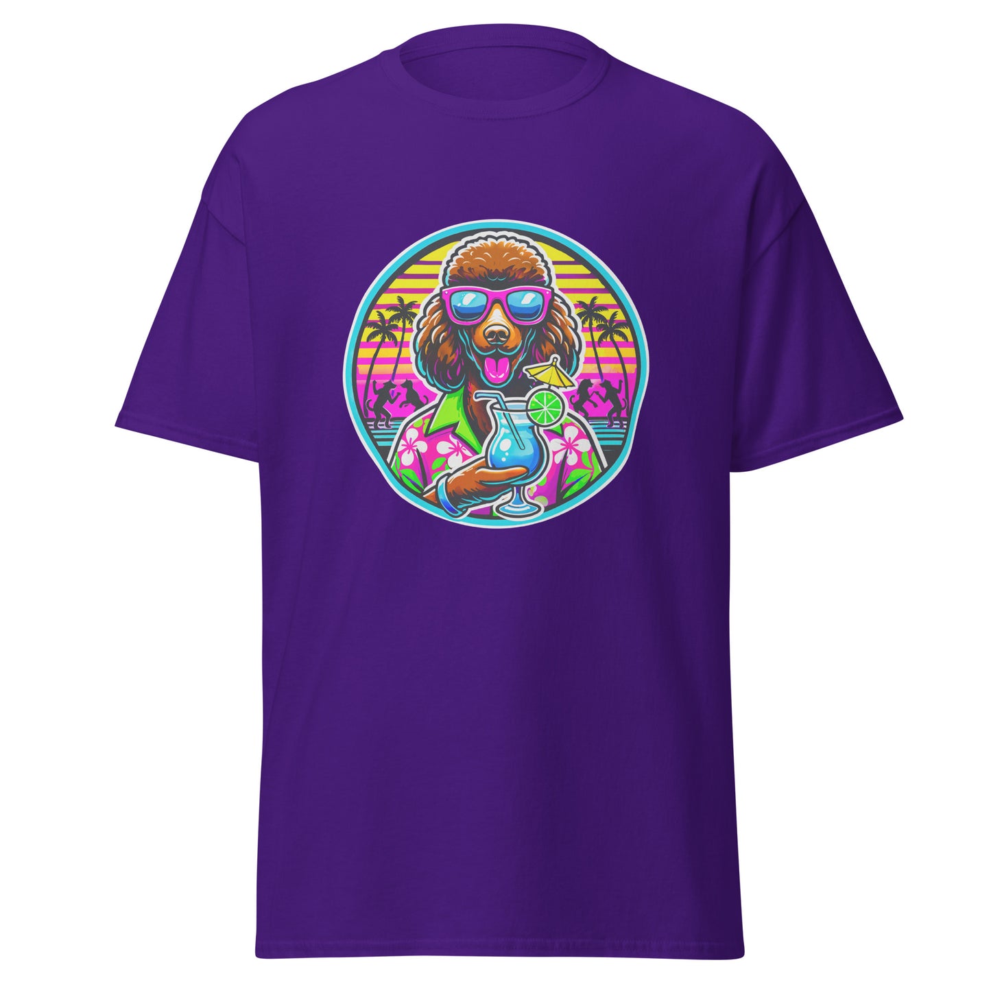 "Dogs On Vacation"-Kollektion - Brown Royal Poodle - Klassisches Unisex-T-Shirt - 13 verschiedene Farben