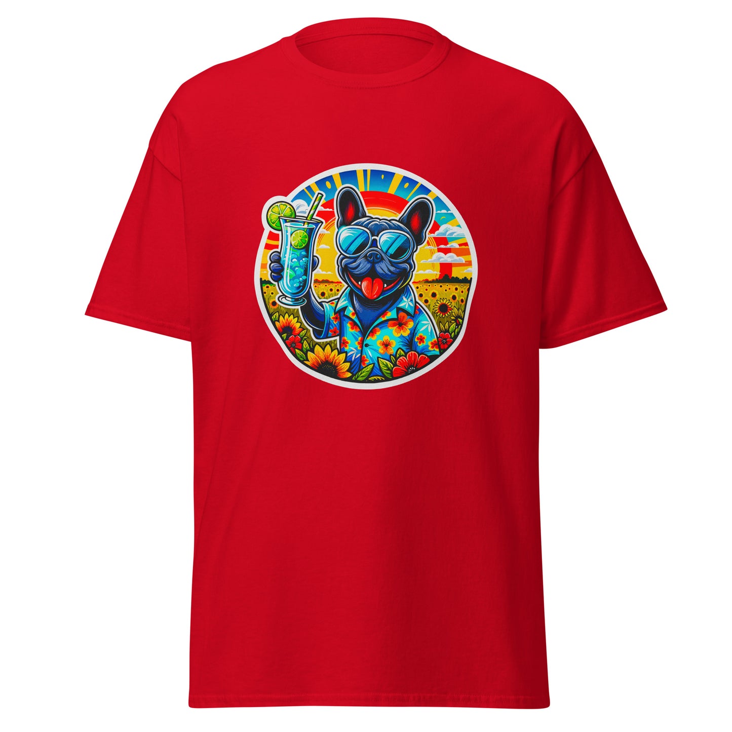 "Dogs On Vacation"-Kollektion - French Bulldog - Klassisches Unisex-T-Shirt - 13 verschiedene Farben