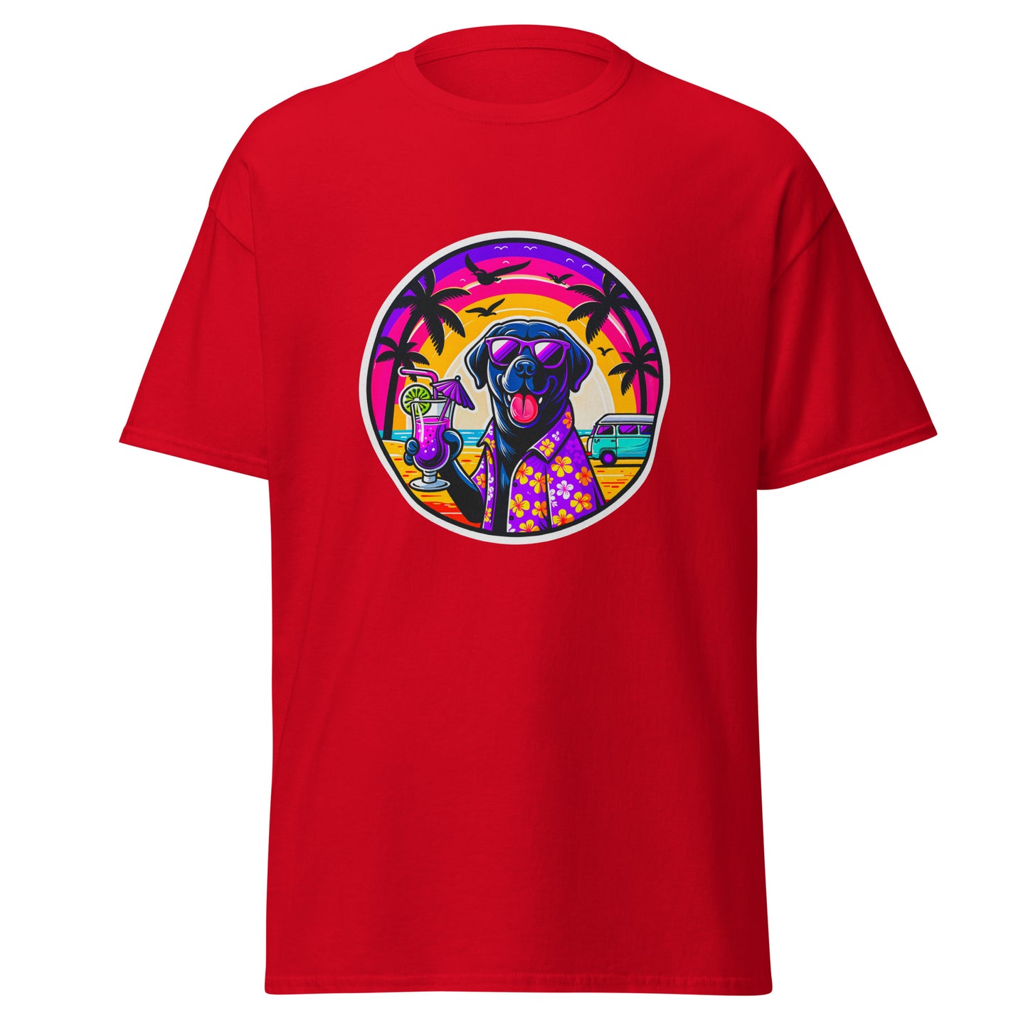 "Dogs On Vacation"-Kollektion - Black Labrador #1 - Klassisches Unisex-T-Shirt - 13 verschiedene Farben