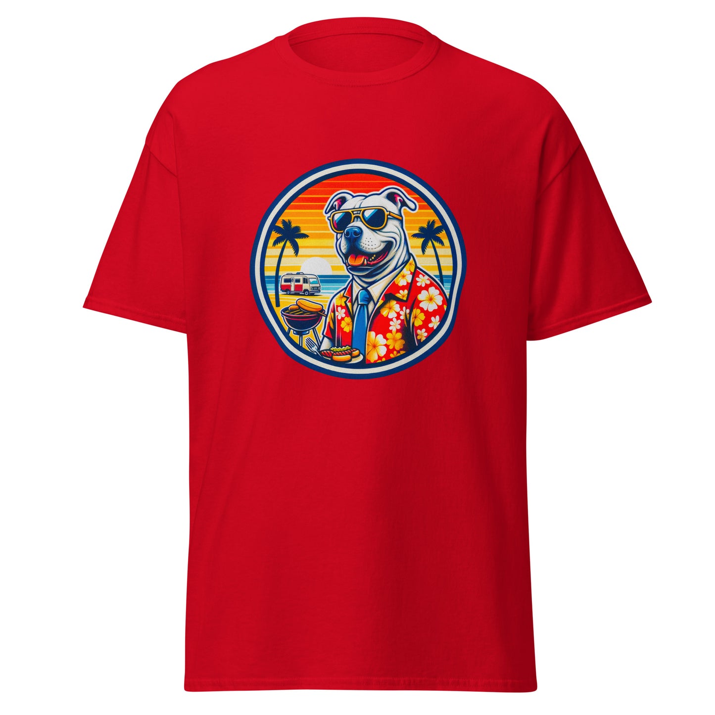 "Dogs On Vacation"-Kollektion - Staffordshire-Terrier #1 - Klassisches Unisex-T-Shirt - 13 verschiedene Farben