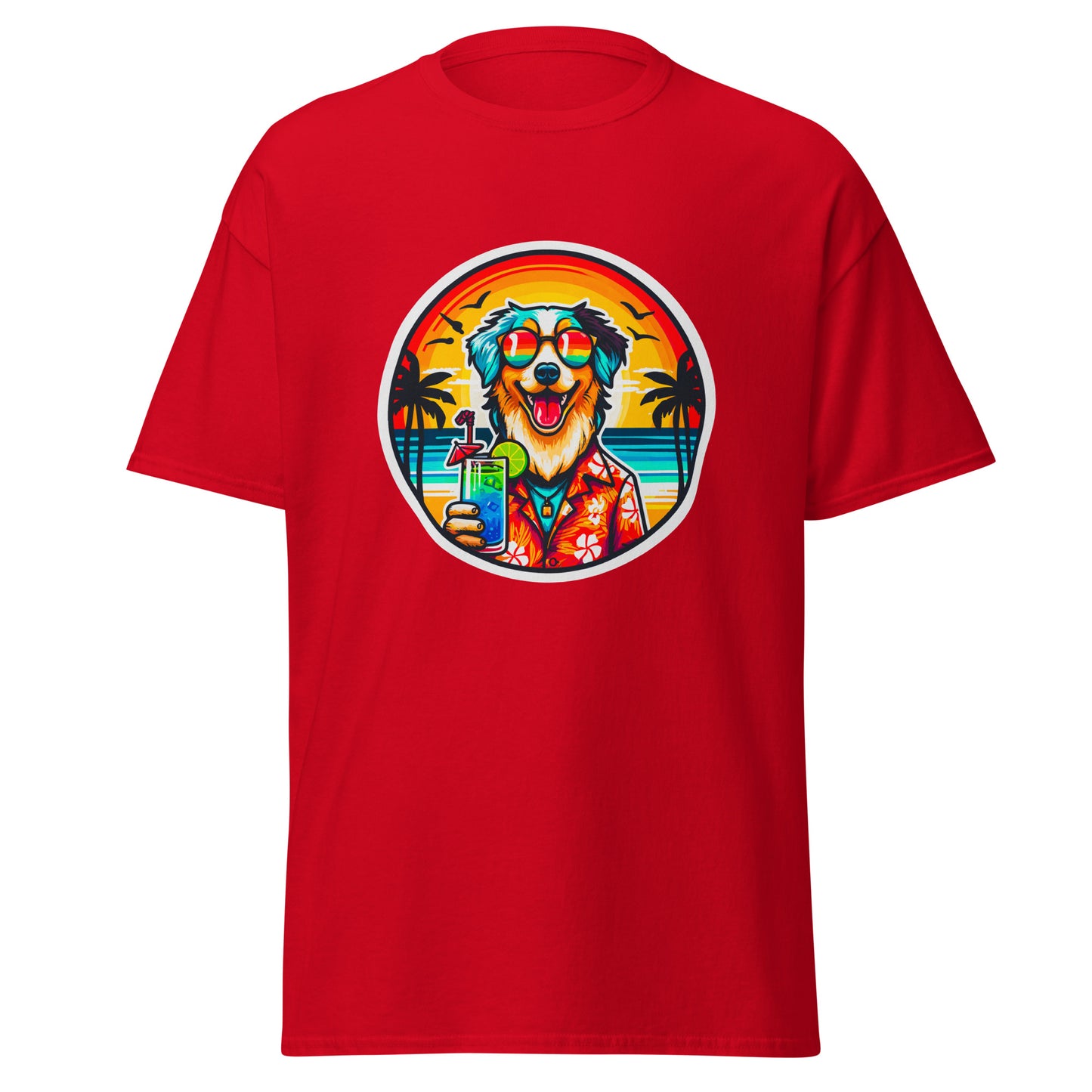 "Dogs On Vacation"-Kollektion - Australian Shepherd #3 - Klassisches Unisex-T-Shirt - 13 verschiedene Farben