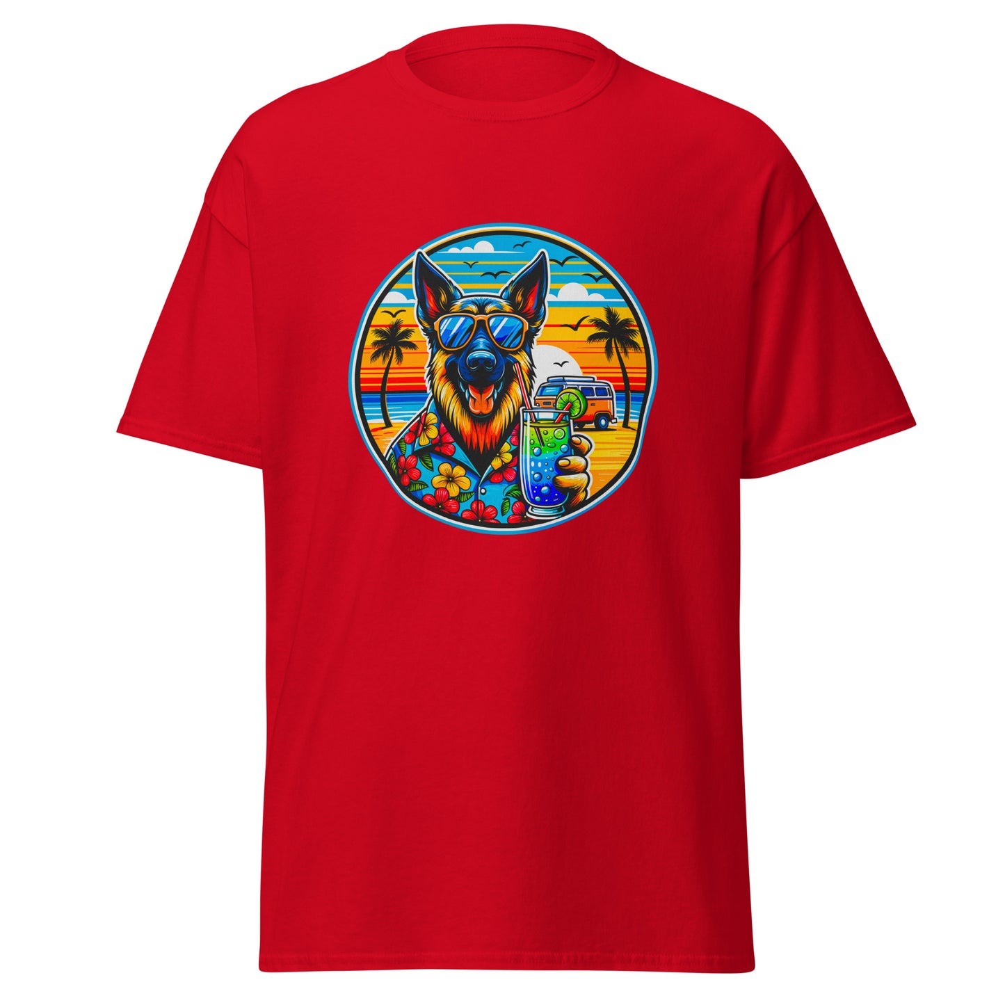 "Dogs On Vacation"-Kollektion - Schäferhund #2 - Klassisches Unisex-T-Shirt - 13 verschiedene Farben