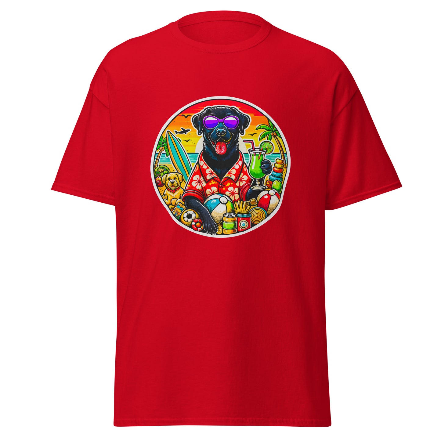 "Dogs On Vacation"-Kollektion - Black Labrador #2 - Klassisches Unisex-T-Shirt - 13 verschiedene Farben
