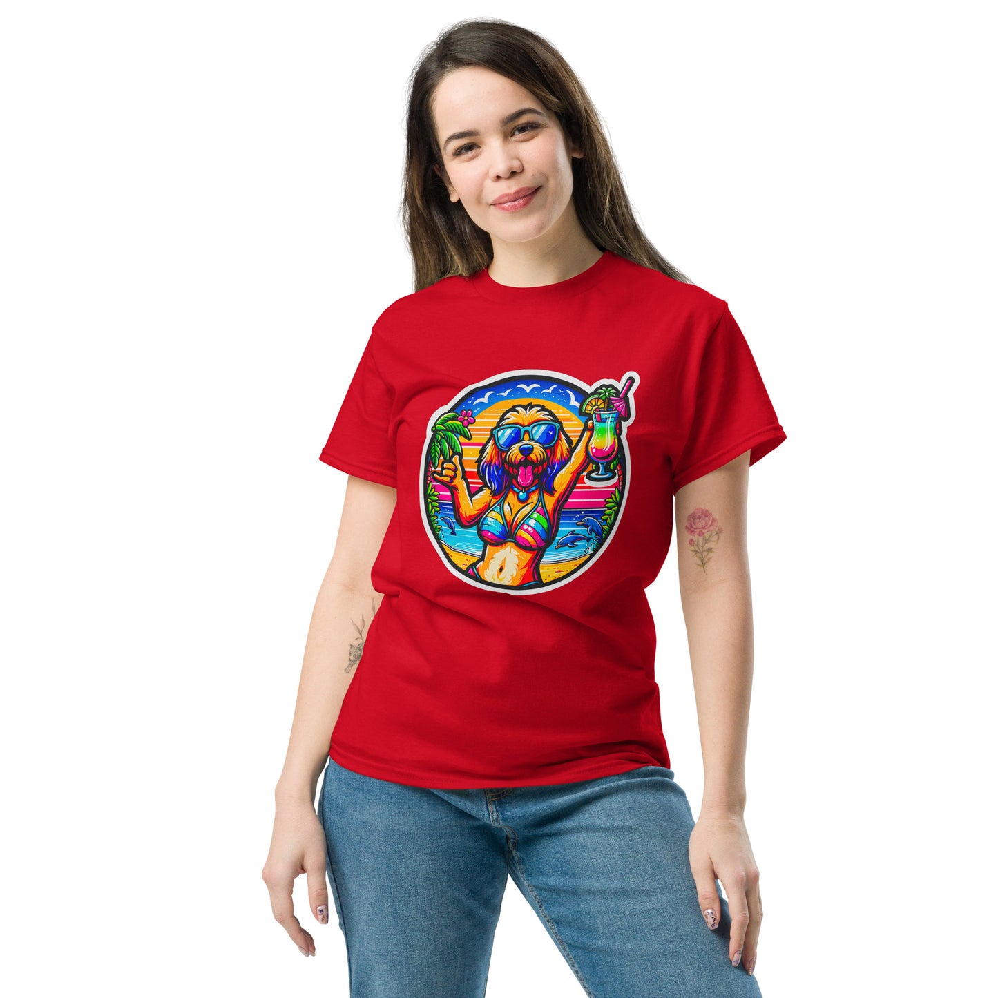 "Dogs On Vacation"-Kollektion - Blonde Haveneser (female) - Klassisches Unisex-T-Shirt - 13 verschiedene Farben
