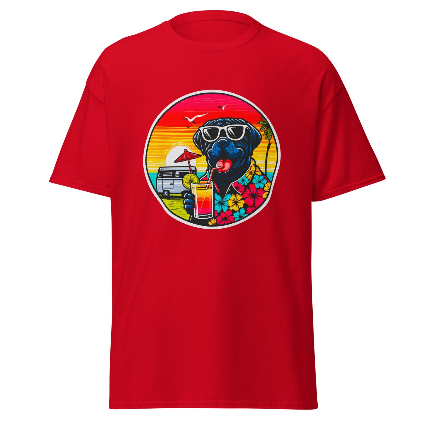 "Dogs On Vacation"-Kollektion - Black Mastiff - Klassisches Unisex-T-Shirt - 13 verschiedene Farben