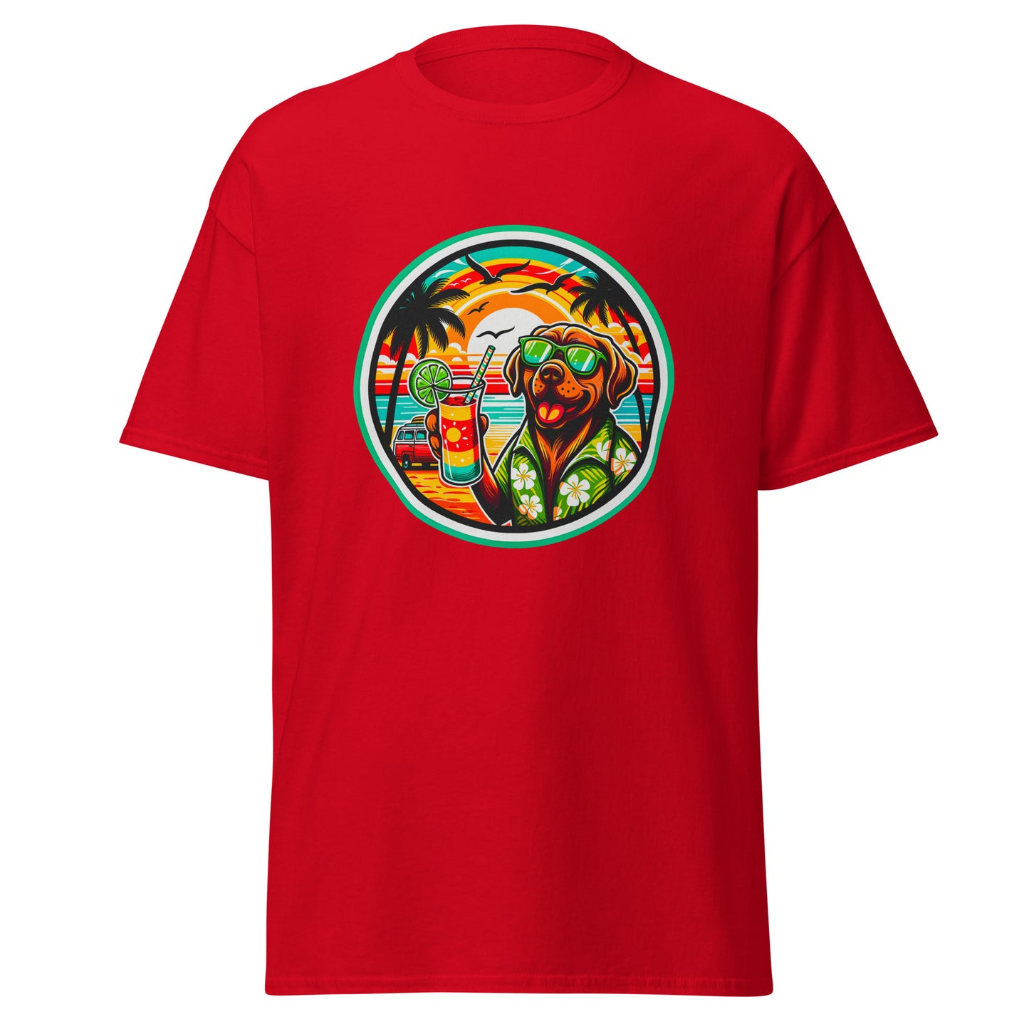 "Dogs On Vacation"-Kollektion - Brown Labrador - Klassisches Unisex-T-Shirt - 13 verschiedene Farben
