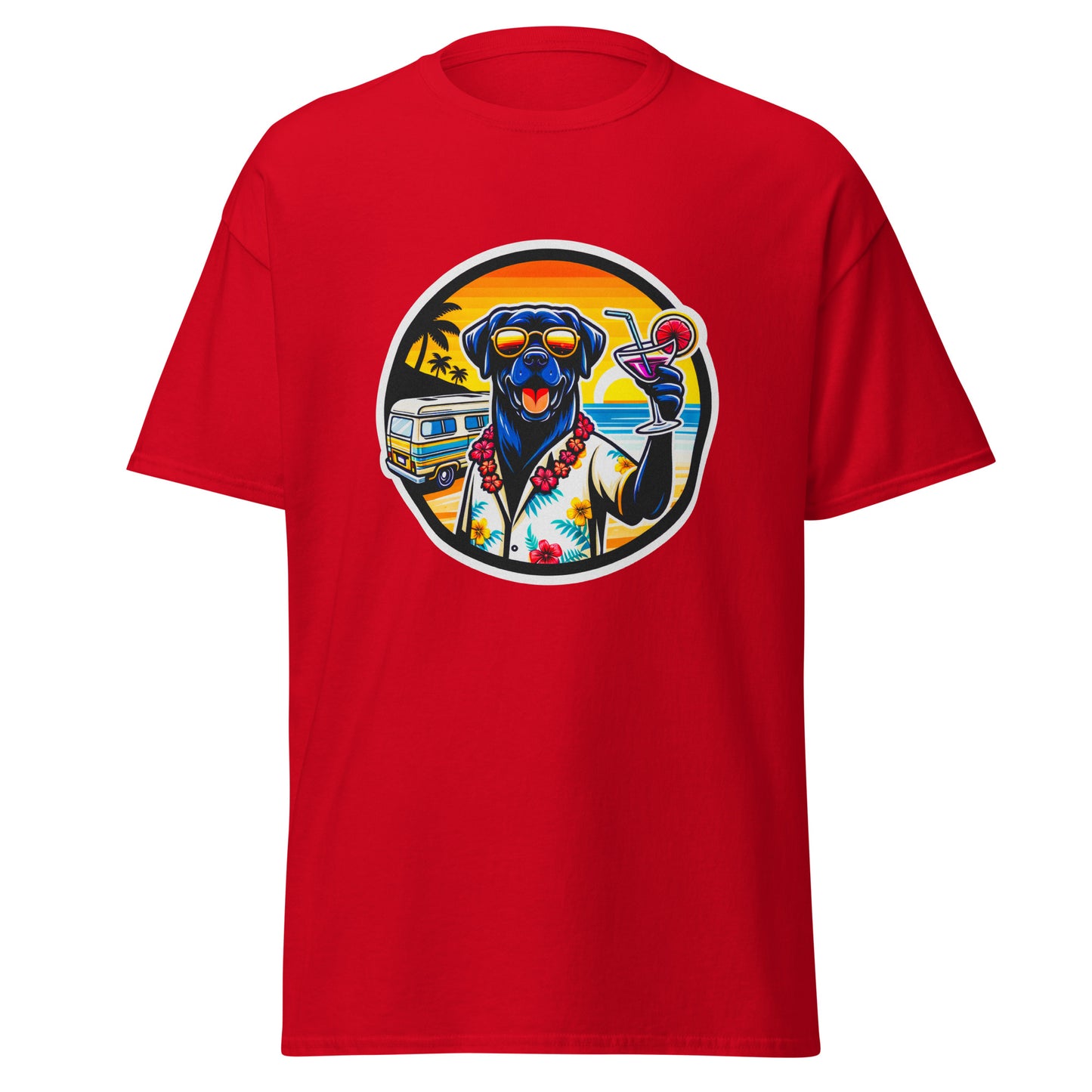 "Dogs On Vacation"-Kollektion - Black Labrador #3 - Klassisches Unisex-T-Shirt - 13 verschiedene Farben