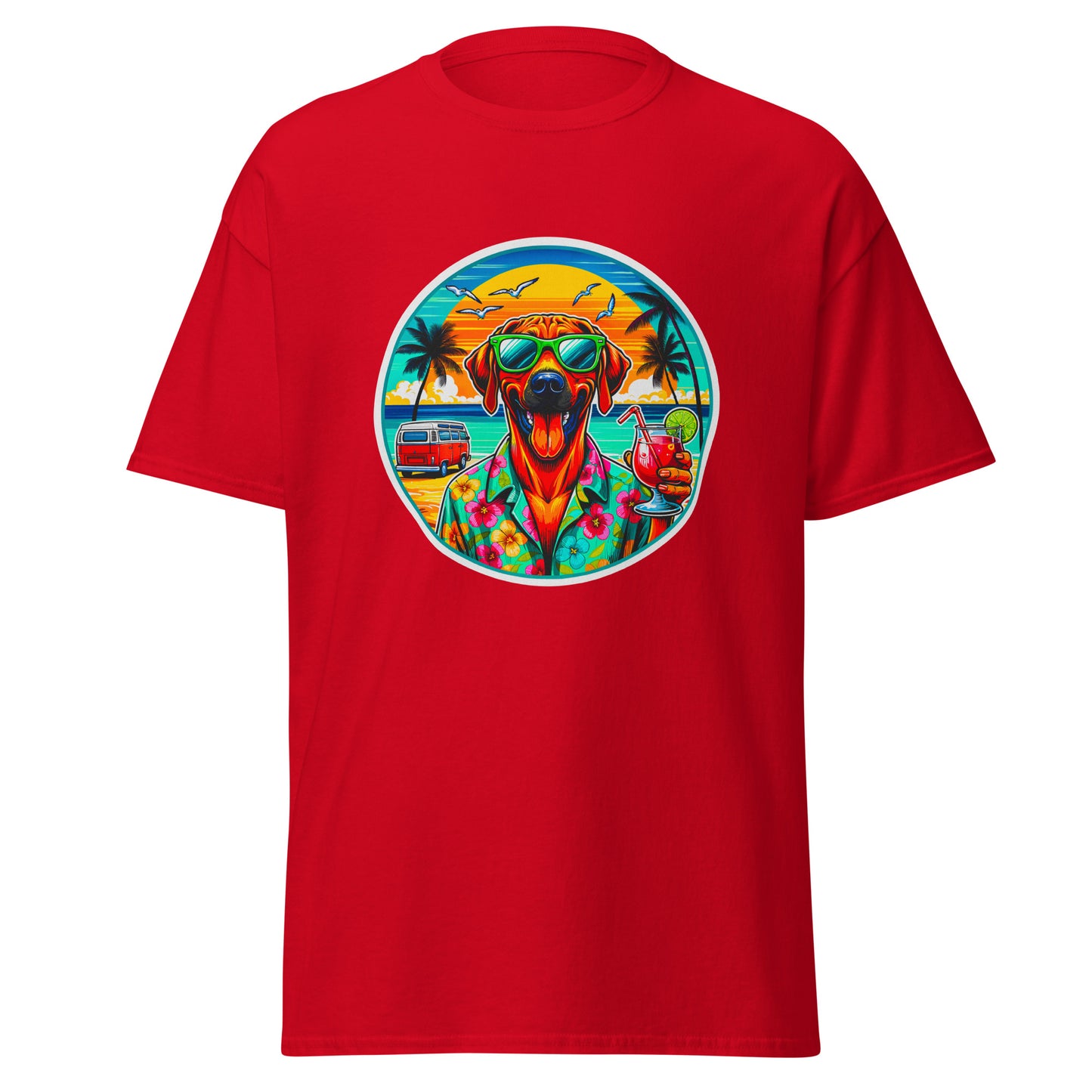 "Dogs On Vacation"-Kollektion - Rhodesian Ridgeback - Klassisches Unisex-T-Shirt - 13 verschiedene Farben