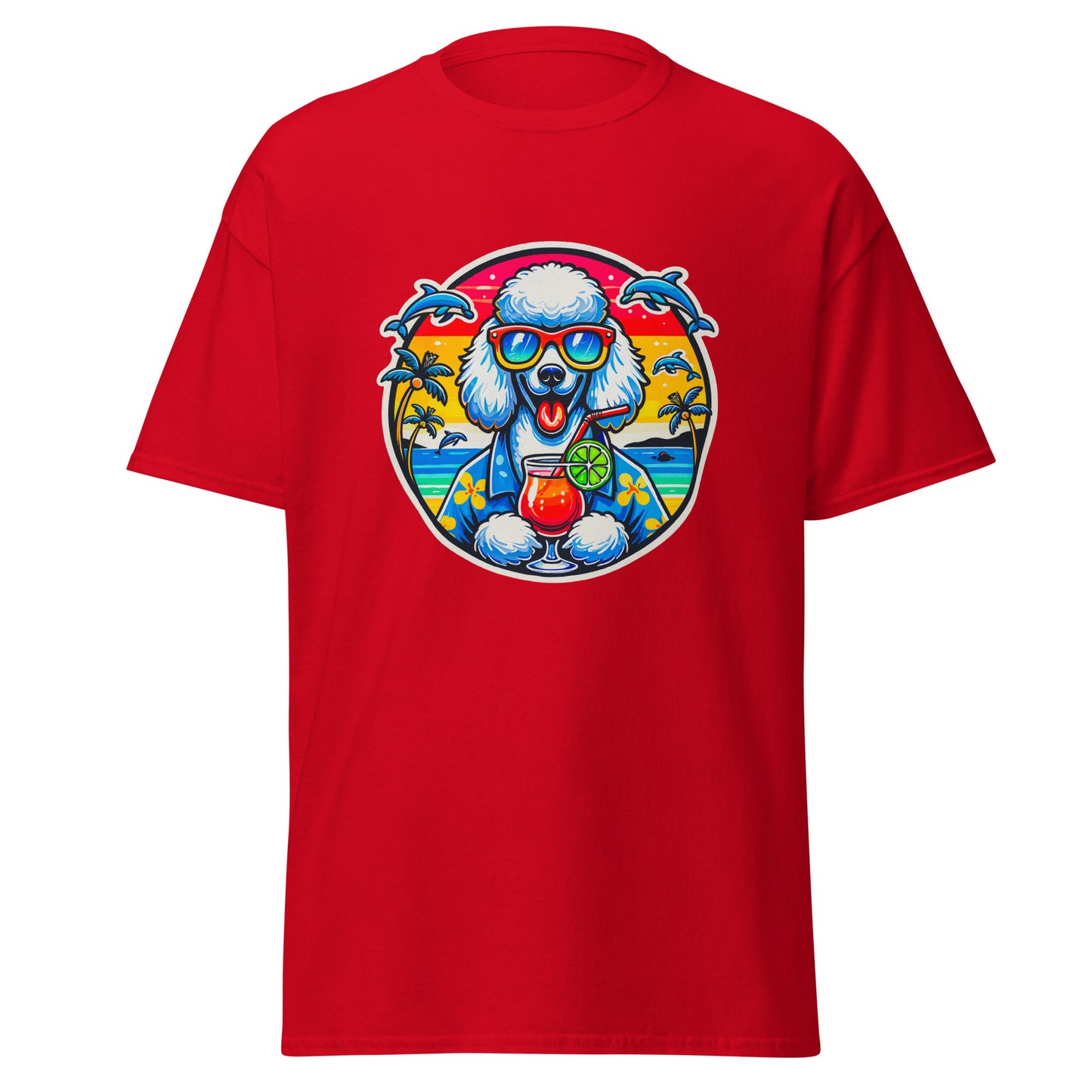 "Dogs On Vacation"-Kollektion - White Royal Poodle - Klassisches Unisex-T-Shirt - 13 verschiedene Farben