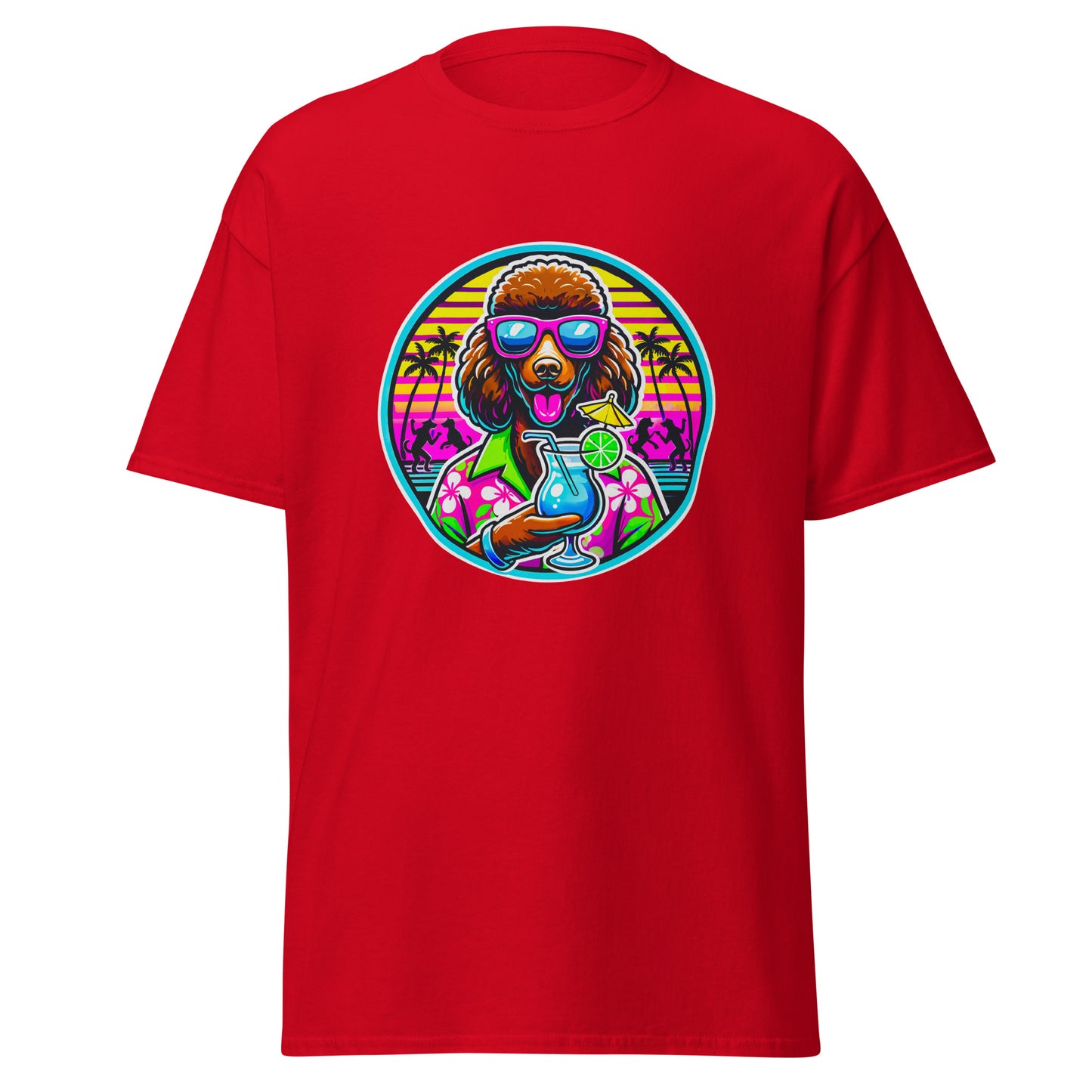"Dogs On Vacation"-Kollektion - Brown Royal Poodle - Klassisches Unisex-T-Shirt - 13 verschiedene Farben