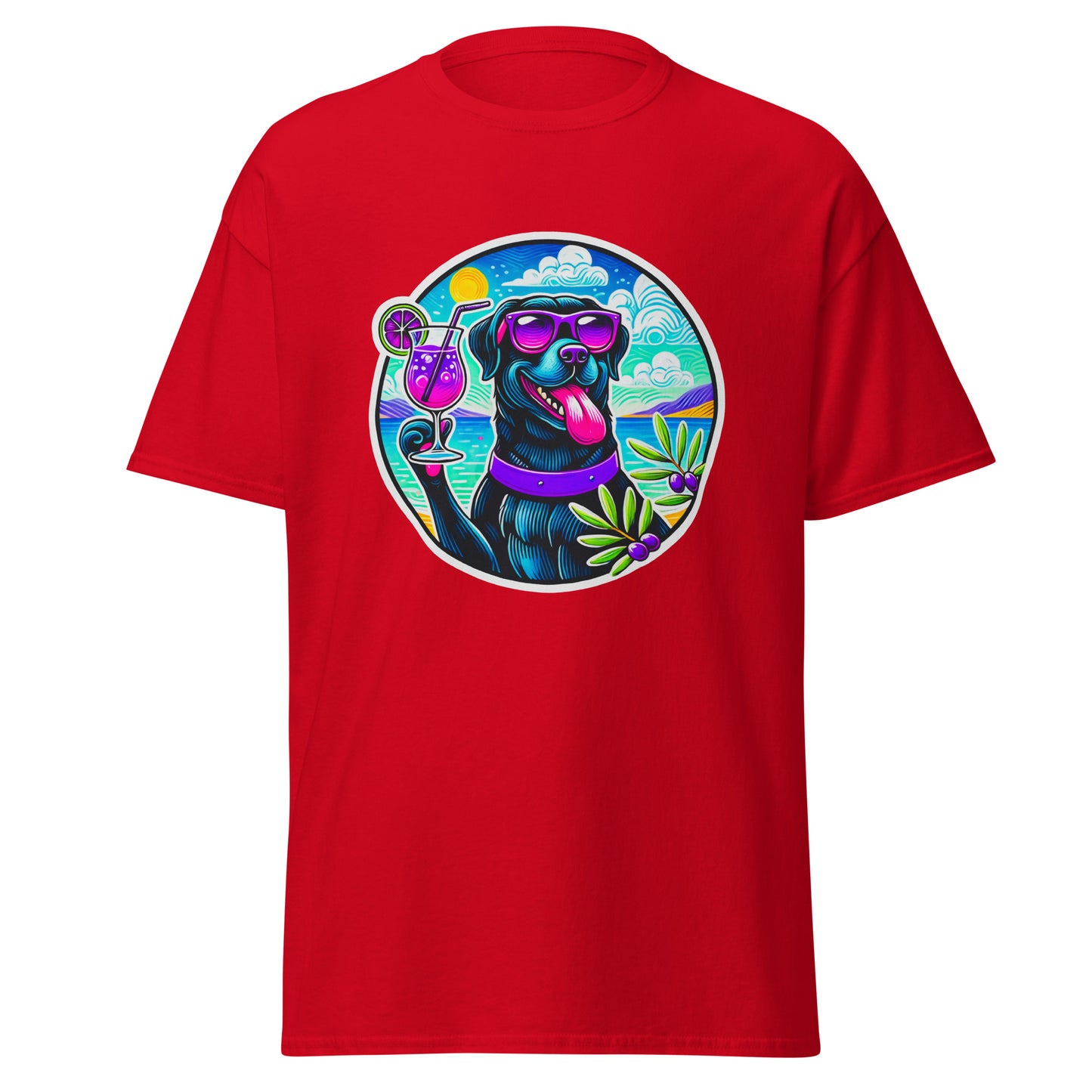 "Dogs On Vacation"-Kollektion - Black Labbi #3 - Klassisches Unisex-T-Shirt - 13 verschiedene Farben