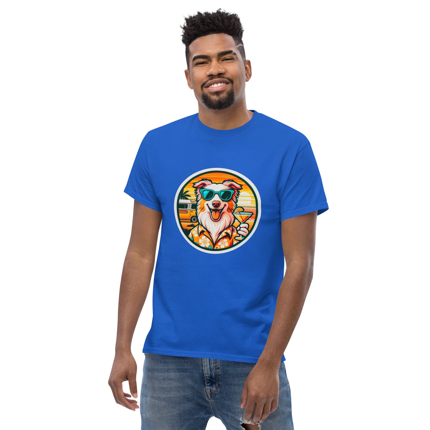 "Dogs On Vacation"-Kollektion - Australian Shepherd #1 - Klassisches Unisex-T-Shirt - 13 verschiedene Farben