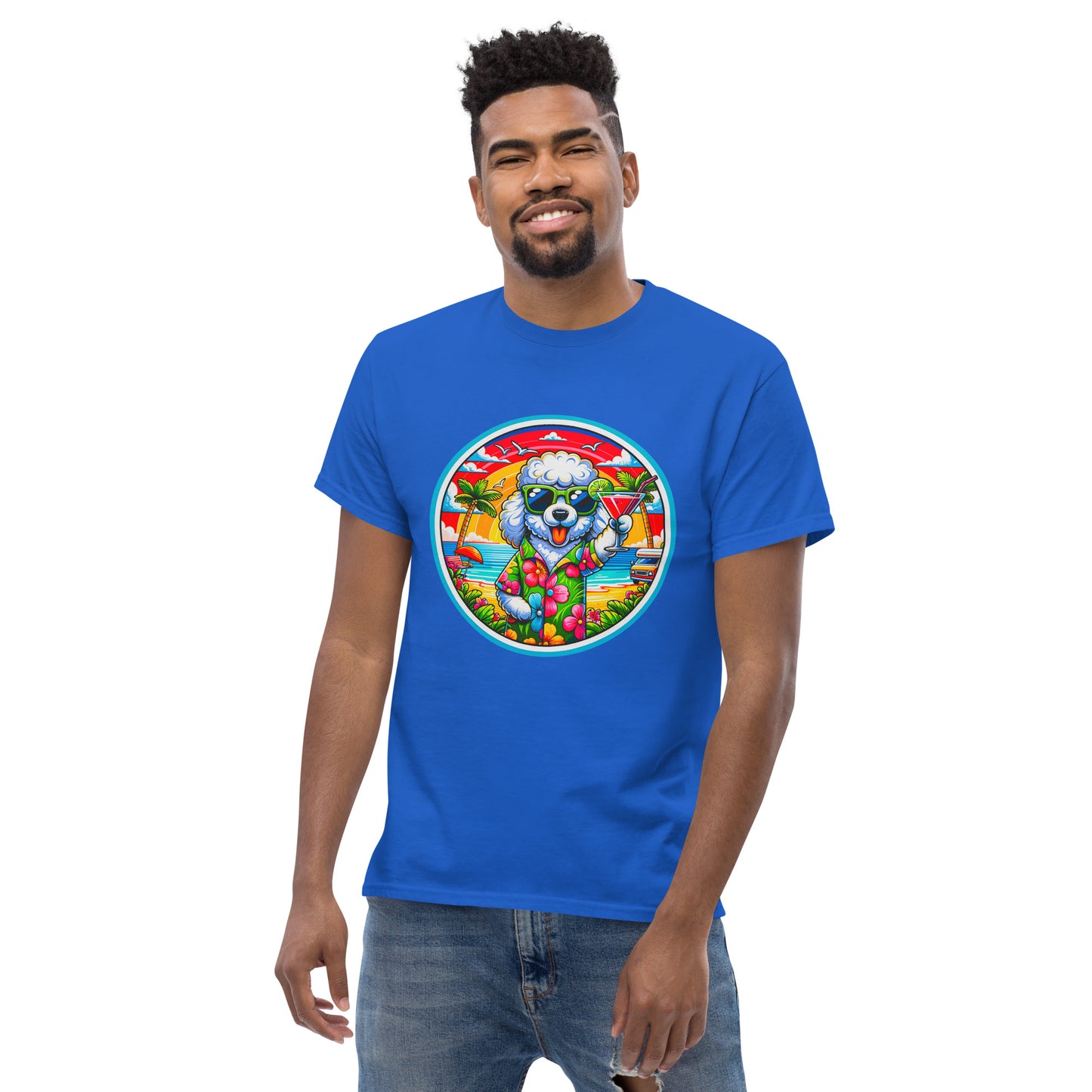 "Dogs On Vacation"-Kollektion - Schafspudel #1 - Klassisches Unisex-T-Shirt - 13 verschiedene Farben