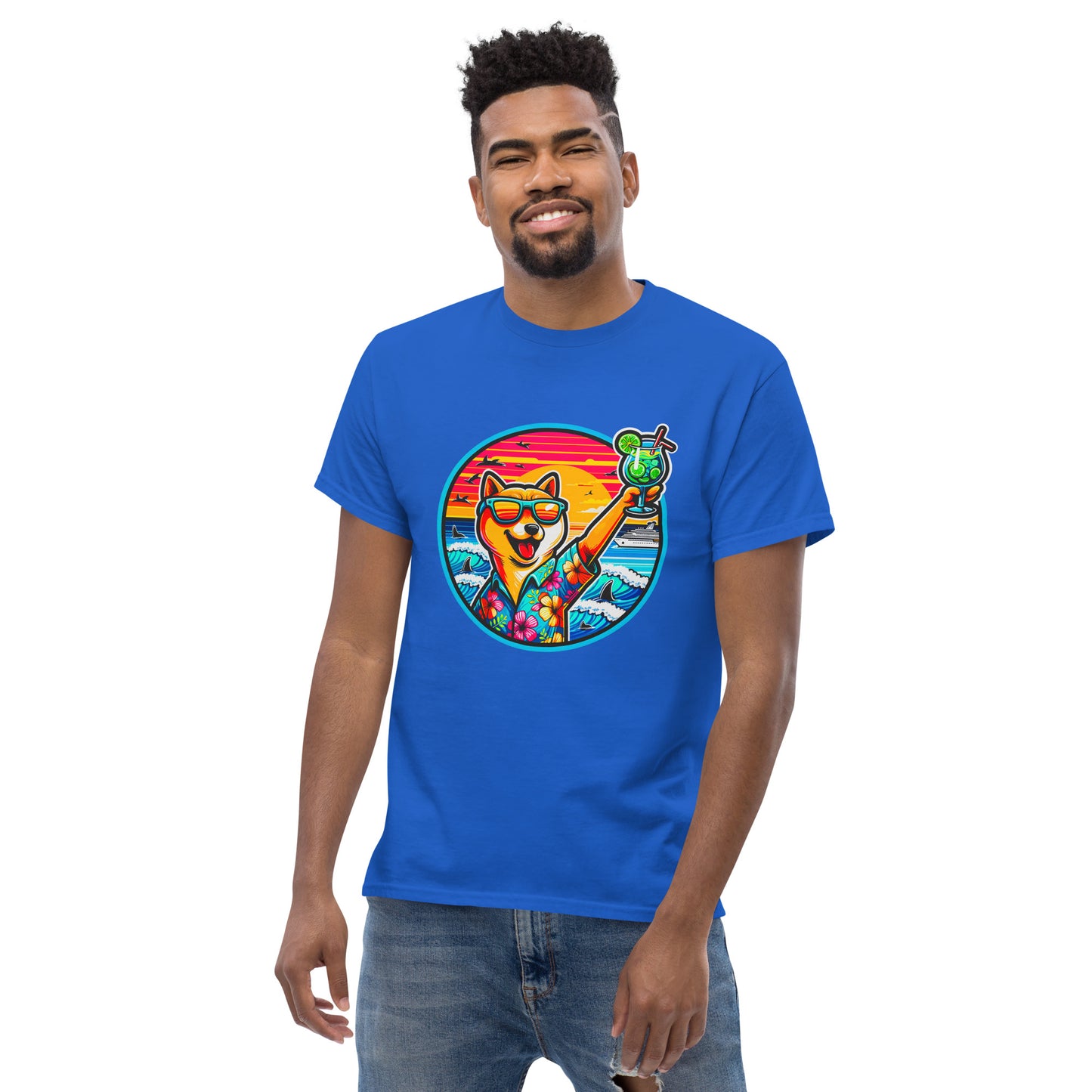 "Dogs On Vacation"-Kollektion - Shiba Inu - Klassisches Unisex-T-Shirt - 13 verschiedene Farben