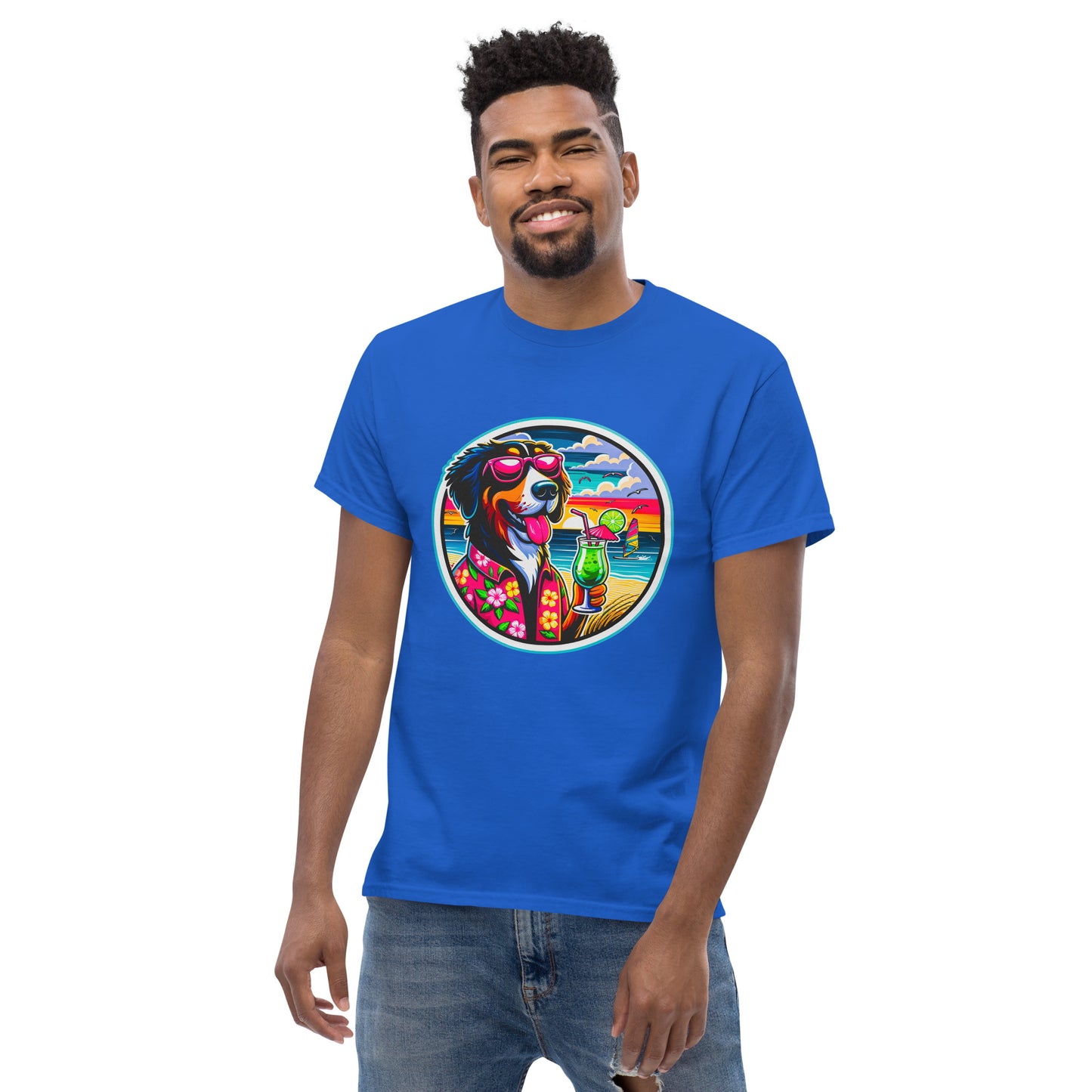 "Dogs On Vacation"-Kollektion - Swiss Mountain Dog #1 - Klassisches Unisex-T-Shirt - 13 verschiedene Farben