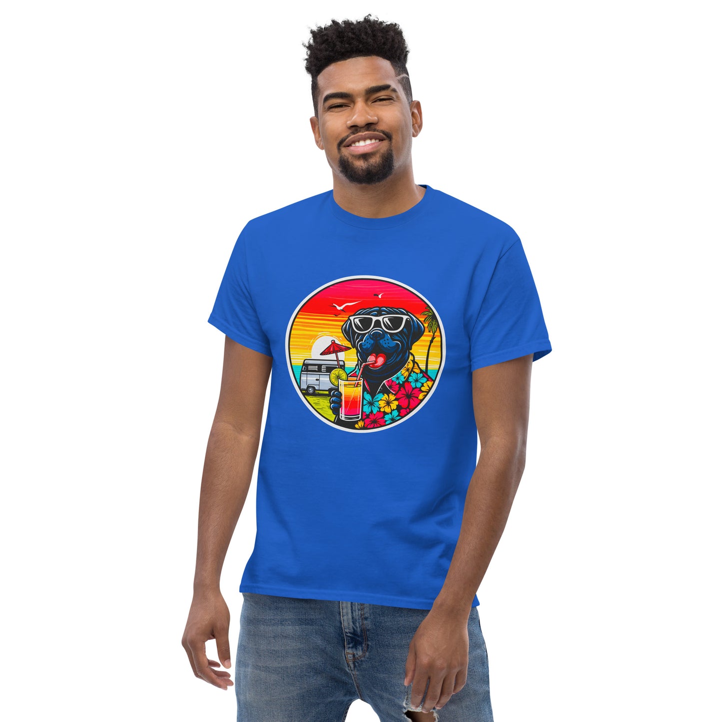 "Dogs On Vacation"-Kollektion - Black Mastiff - Klassisches Unisex-T-Shirt - 13 verschiedene Farben