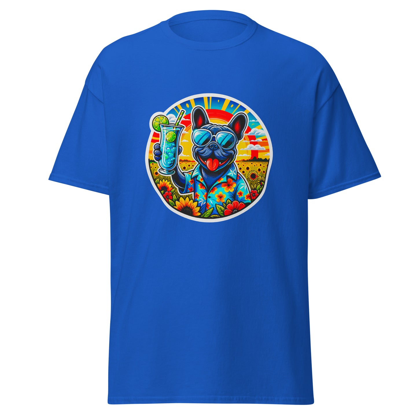 "Dogs On Vacation"-Kollektion - French Bulldog - Klassisches Unisex-T-Shirt - 13 verschiedene Farben