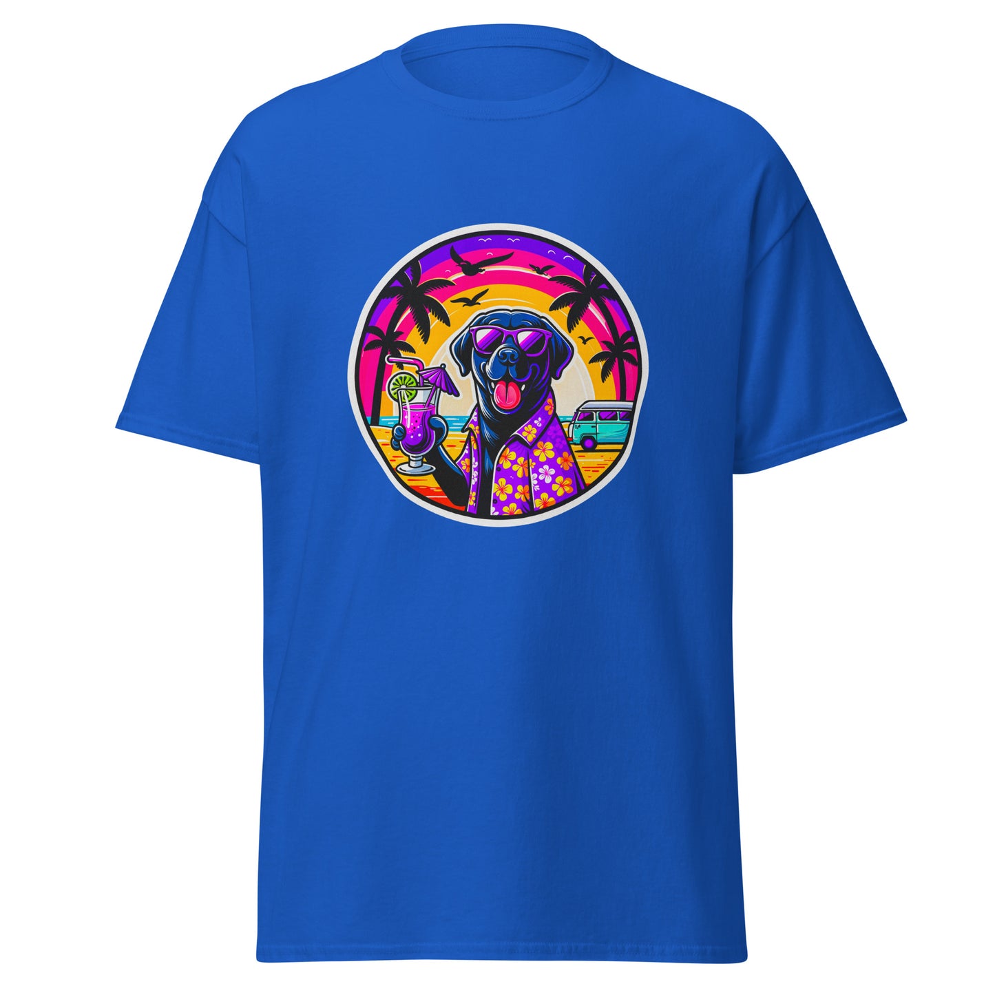 "Dogs On Vacation"-Kollektion - Black Labrador #1 - Klassisches Unisex-T-Shirt - 13 verschiedene Farben