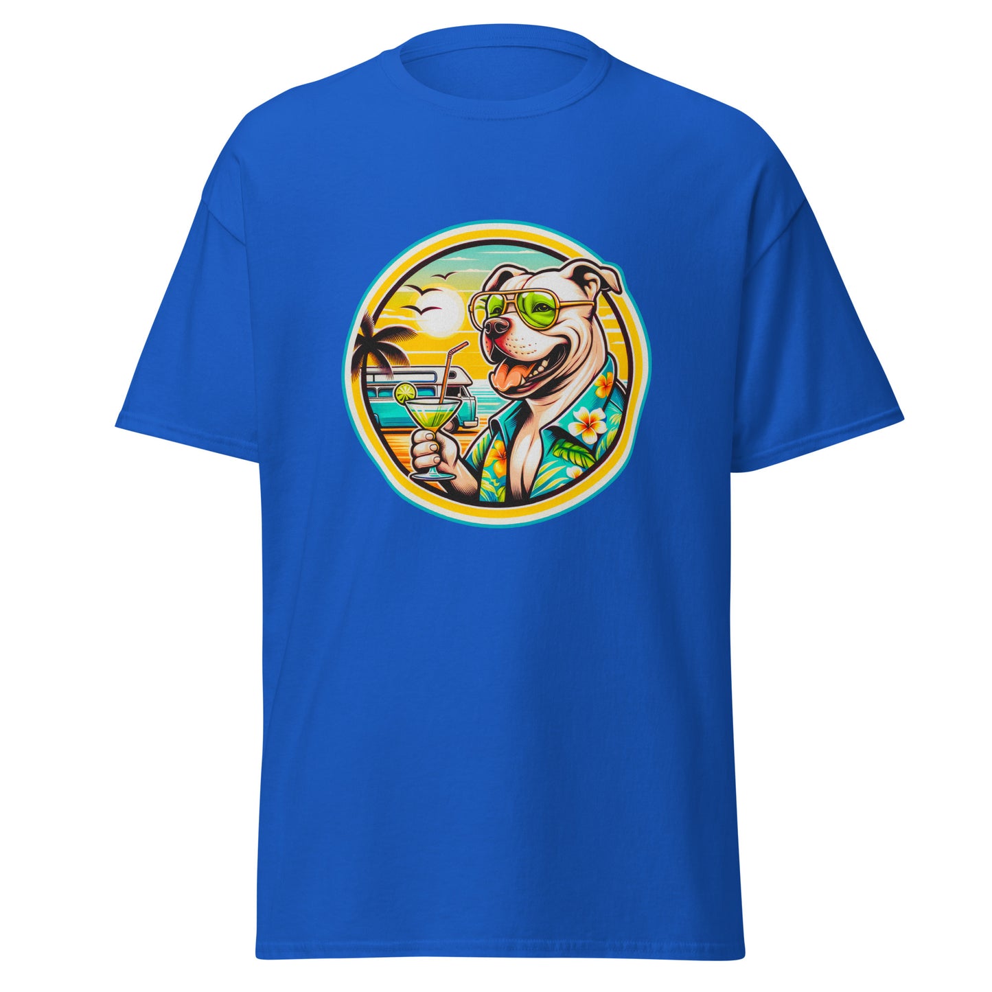 "Dogs On Vacation"-Kollektion - Staffordshire-Terrier #2 - Klassisches Unisex-T-Shirt - 13 verschiedene Farben