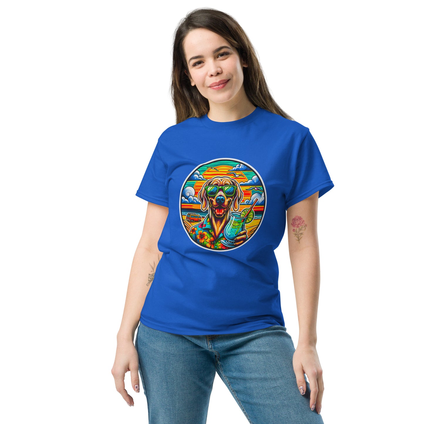 "Dogs On Vacation"-Kollektion - Weimeraner - Klassisches Unisex T-Shirt