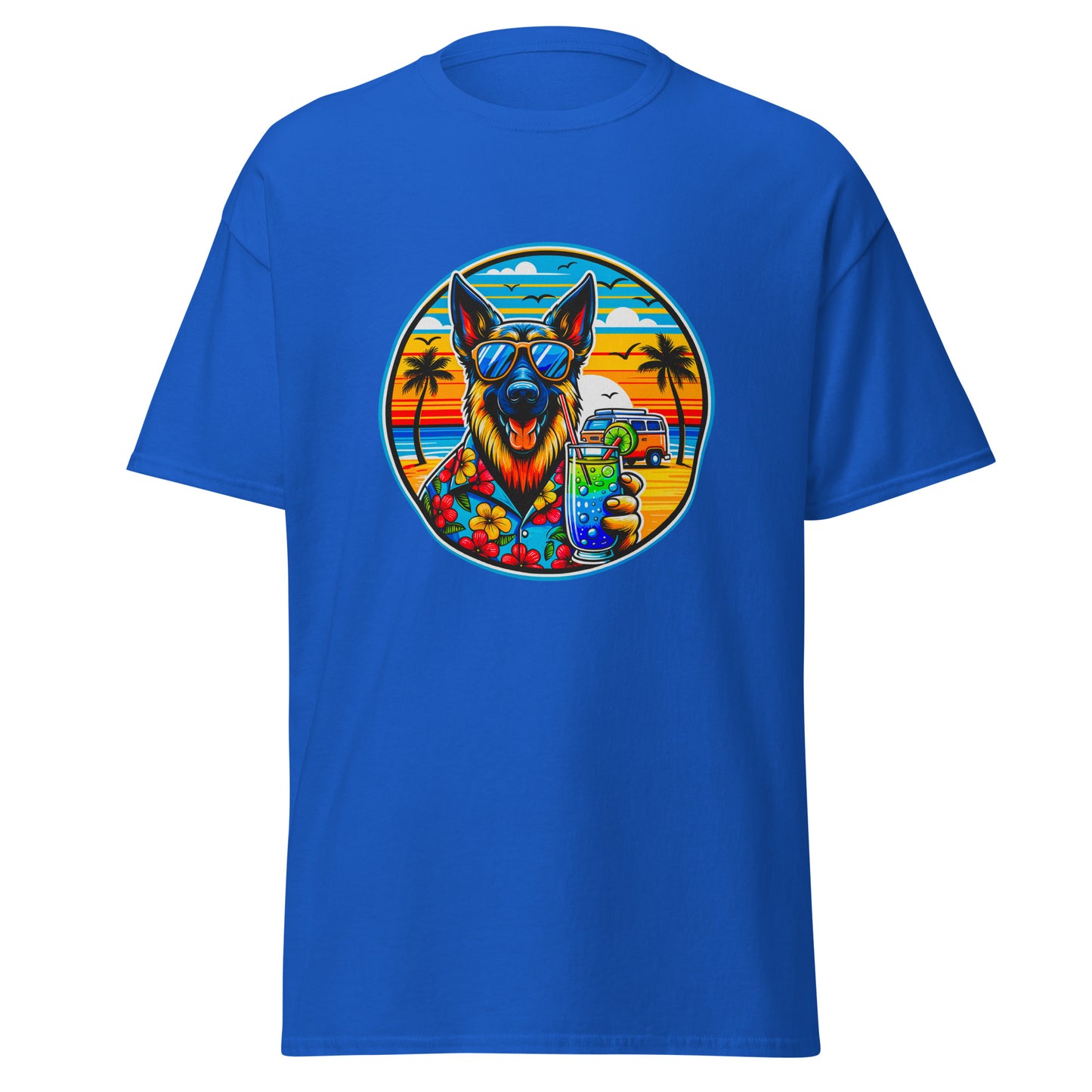 "Dogs On Vacation"-Kollektion - Schäferhund #2 - Klassisches Unisex-T-Shirt - 13 verschiedene Farben