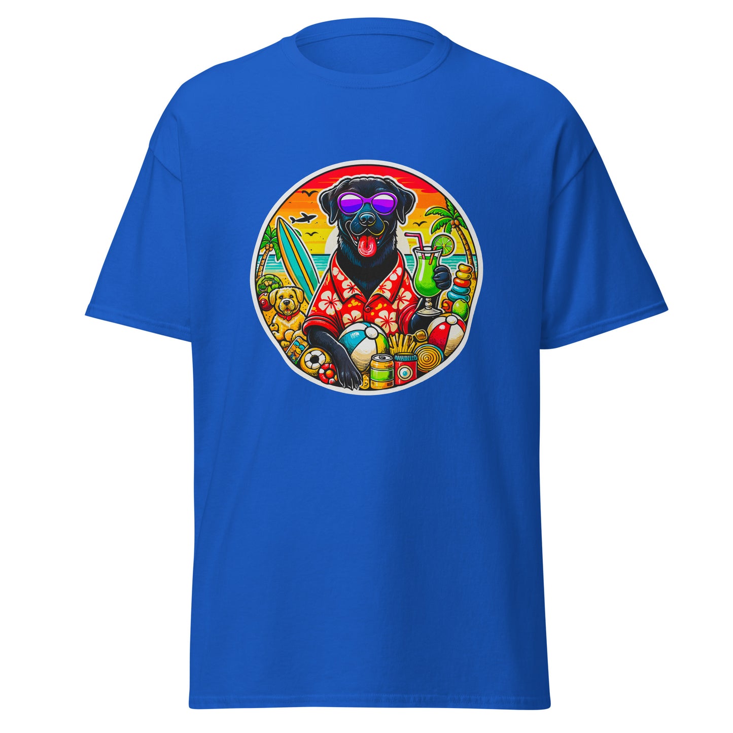 "Dogs On Vacation"-Kollektion - Black Labrador #2 - Klassisches Unisex-T-Shirt - 13 verschiedene Farben