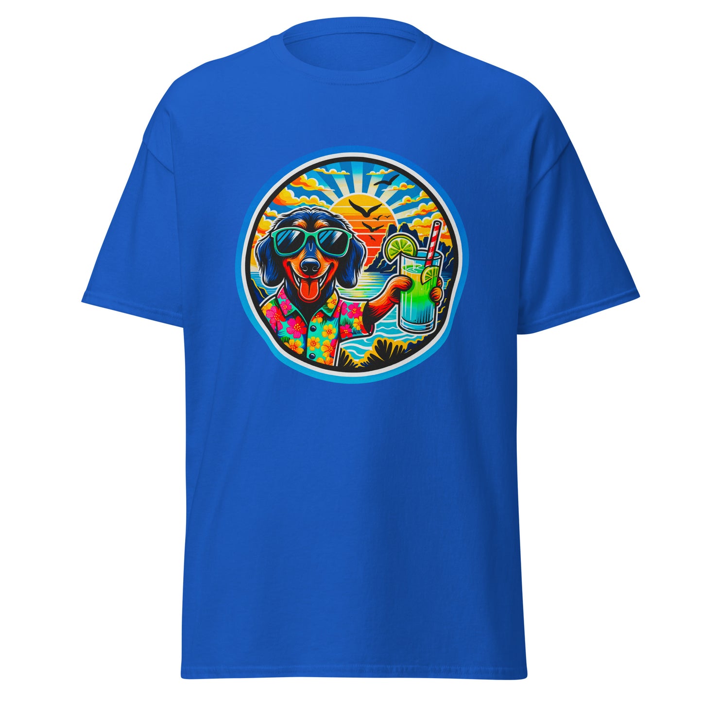 "Dogs On Vacation"-Kollektion - Wire-haired Dachshund - Klassisches Unisex-T-Shirt - 13 verschiedene Farben