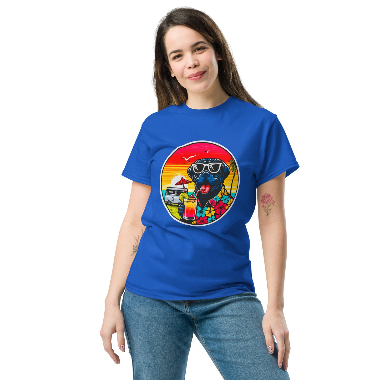 "Dogs On Vacation"-Kollektion - Black Mastiff - Klassisches Unisex-T-Shirt - 13 verschiedene Farben