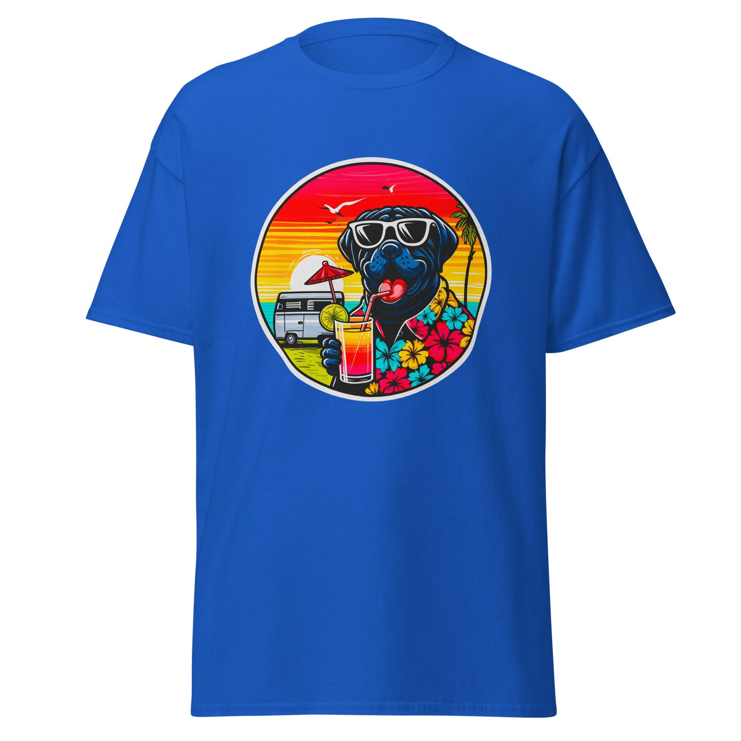 "Dogs On Vacation"-Kollektion - Black Mastiff - Klassisches Unisex-T-Shirt - 13 verschiedene Farben