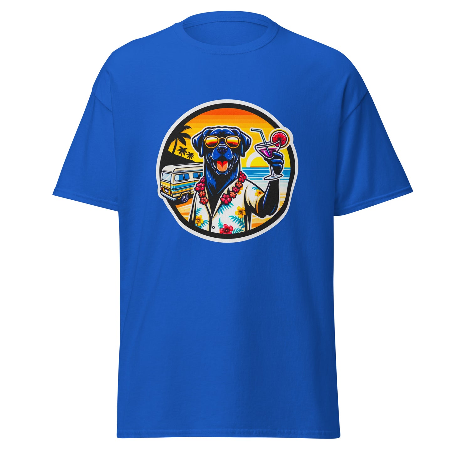 "Dogs On Vacation"-Kollektion - Black Labrador #3 - Klassisches Unisex-T-Shirt - 13 verschiedene Farben