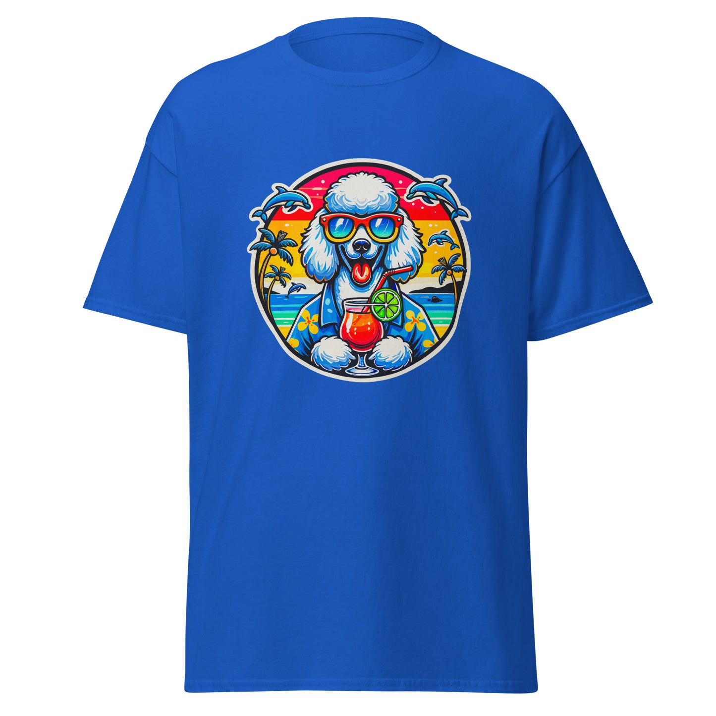 "Dogs On Vacation"-Kollektion - White Royal Poodle - Klassisches Unisex-T-Shirt - 13 verschiedene Farben