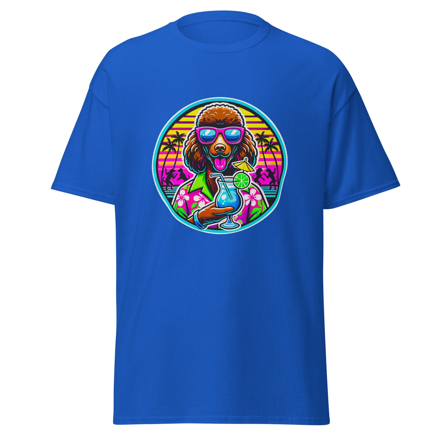 "Dogs On Vacation"-Kollektion - Brown Royal Poodle - Klassisches Unisex-T-Shirt - 13 verschiedene Farben