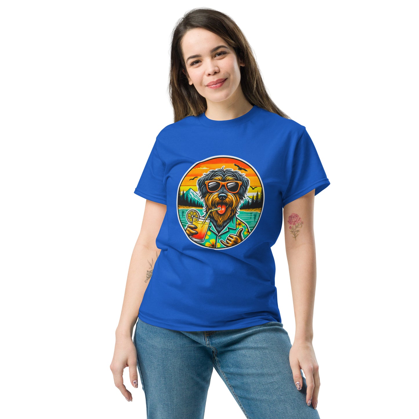 "Dogs On Vacation"-Kollektion - Rauhaardackel #2 - Klassisches Unisex-T-Shirt - 13 verschiedene Farben