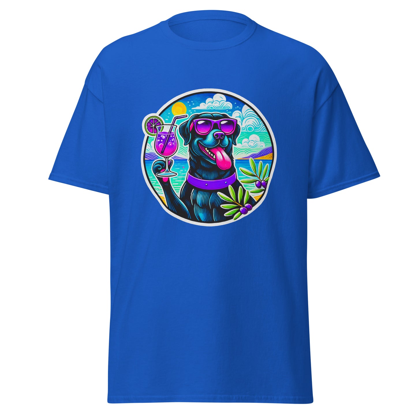 "Dogs On Vacation"-Kollektion - Black Labbi #3 - Klassisches Unisex-T-Shirt - 13 verschiedene Farben