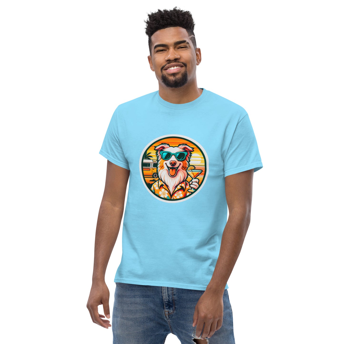 "Dogs On Vacation"-Kollektion - Australian Shepherd #1 - Klassisches Unisex-T-Shirt - 13 verschiedene Farben