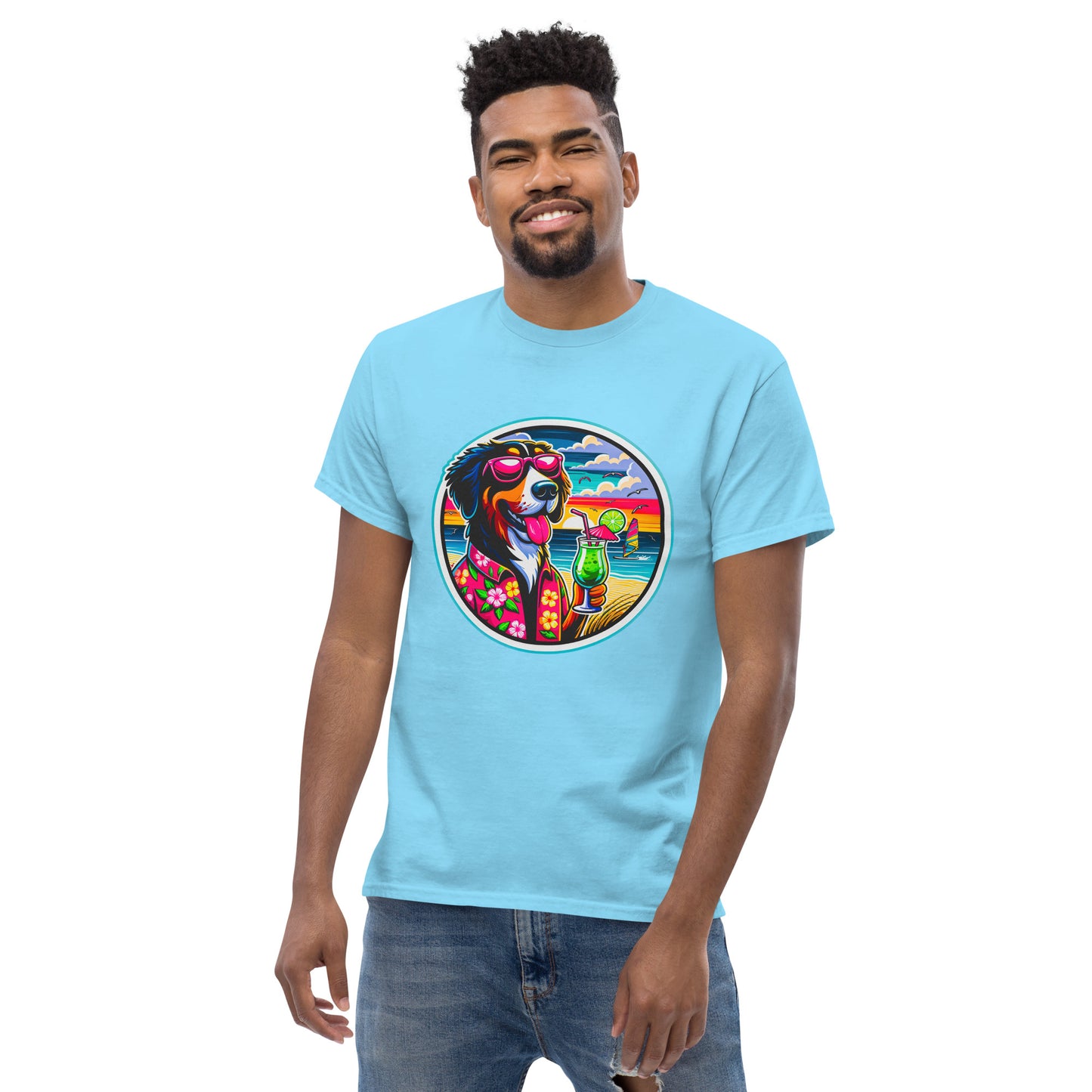 "Dogs On Vacation"-Kollektion - Swiss Mountain Dog #1 - Klassisches Unisex-T-Shirt - 13 verschiedene Farben