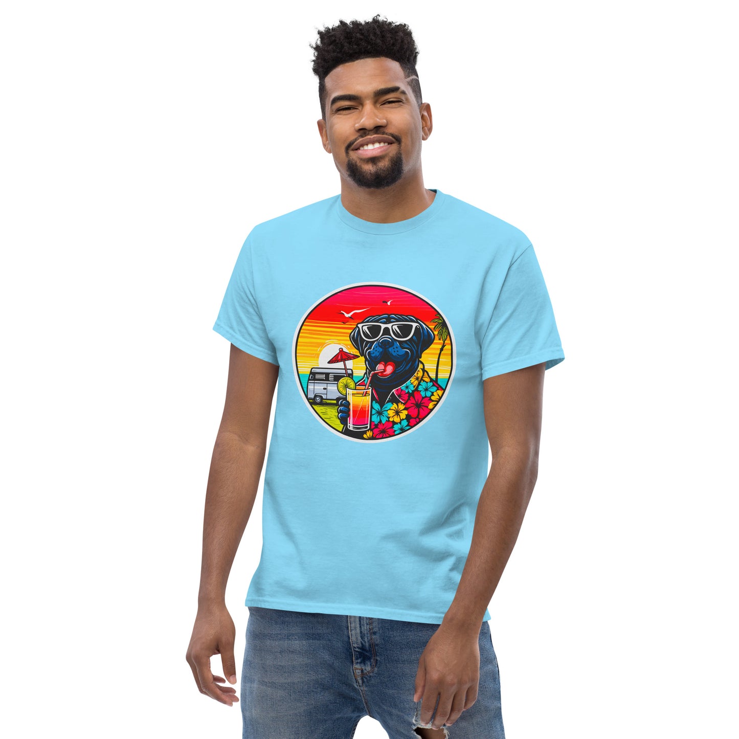 "Dogs On Vacation"-Kollektion - Black Mastiff - Klassisches Unisex-T-Shirt - 13 verschiedene Farben