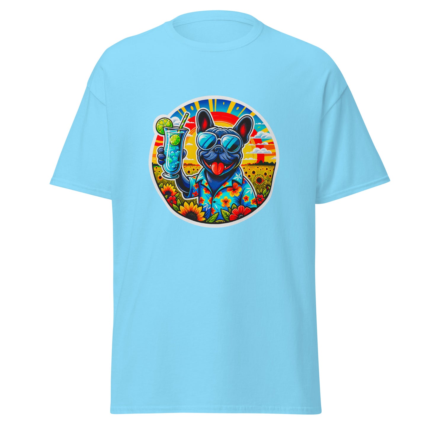 "Dogs On Vacation"-Kollektion - French Bulldog - Klassisches Unisex-T-Shirt - 13 verschiedene Farben