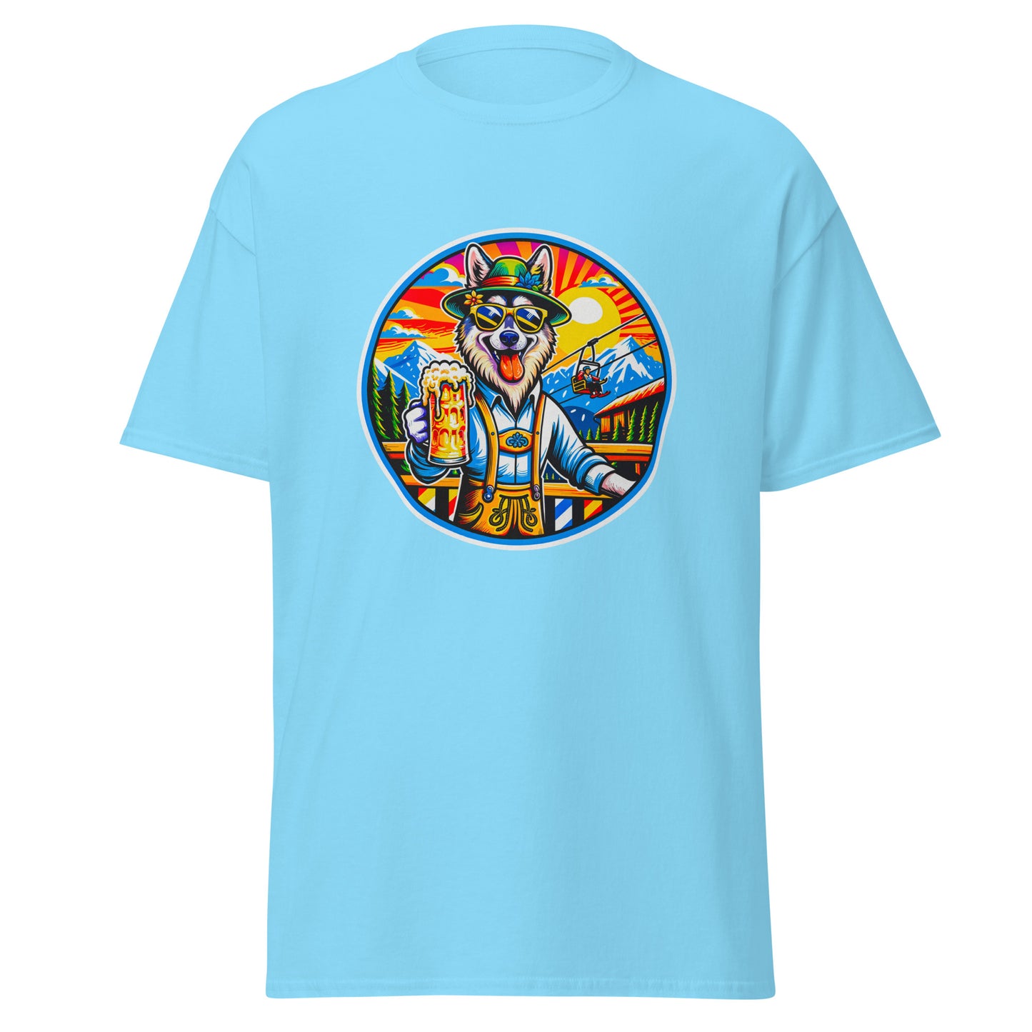 "Dogs On Vacation"-Kollektion - European Sled Dog - Klassisches Unisex-T-Shirt - 13 verschiedene Farben