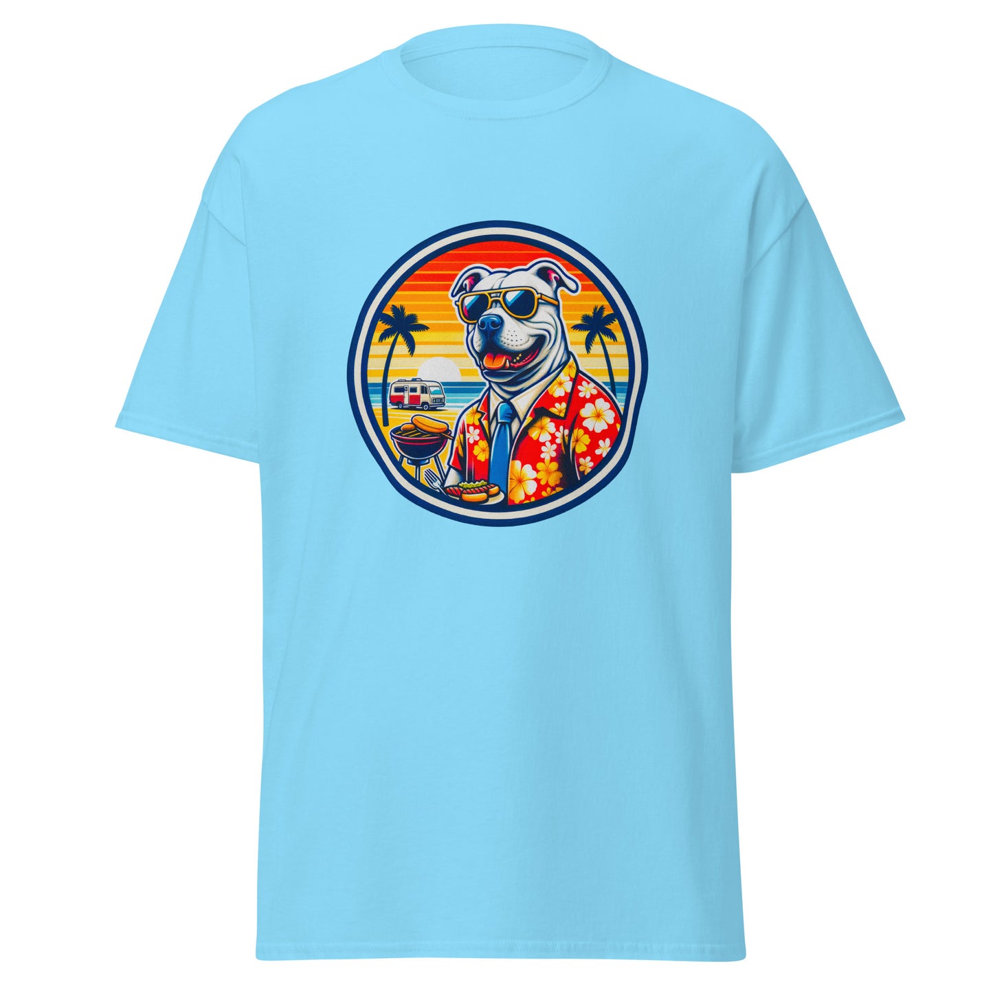 "Dogs On Vacation"-Kollektion - Staffordshire-Terrier #1 - Klassisches Unisex-T-Shirt - 13 verschiedene Farben