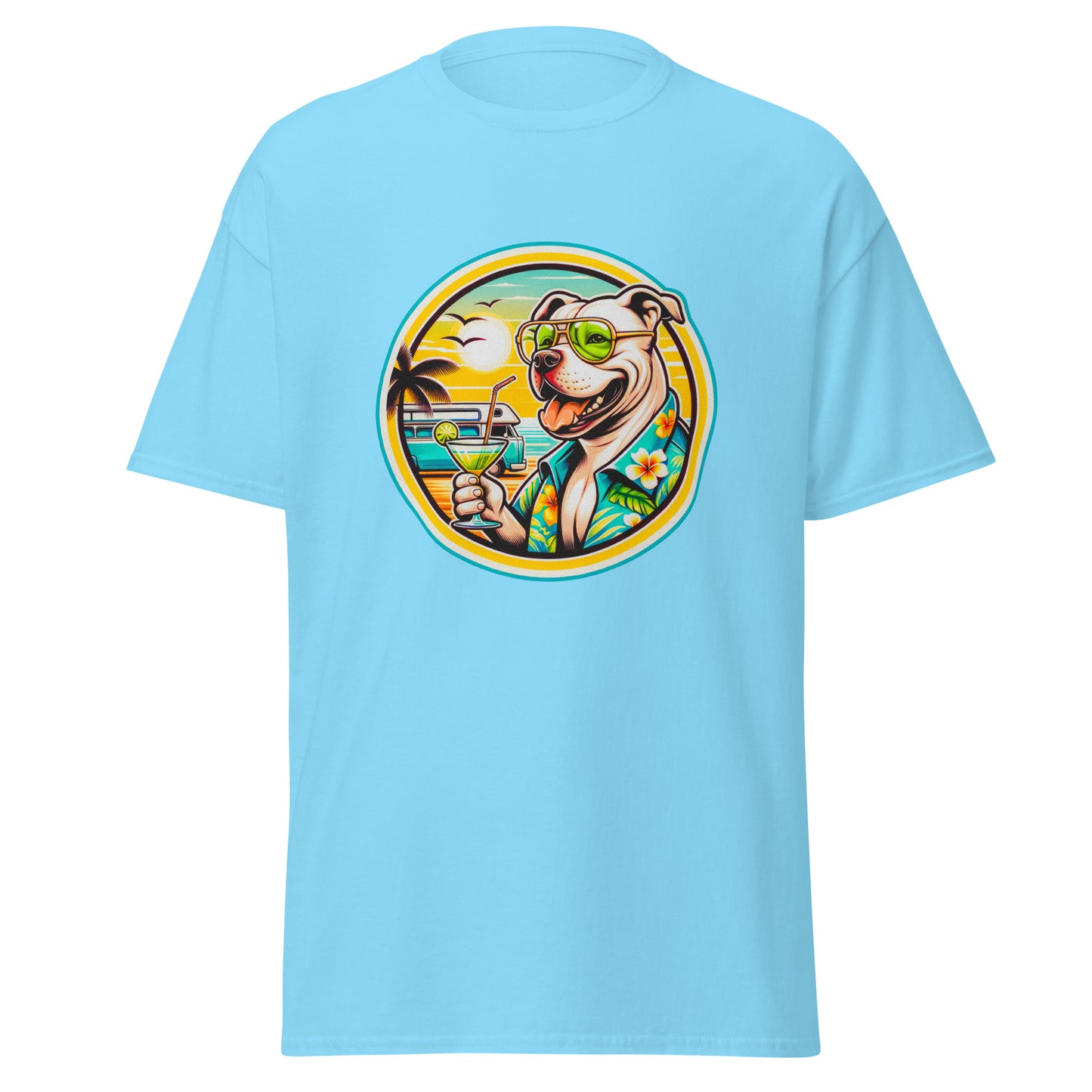 "Dogs On Vacation"-Kollektion - Staffordshire-Terrier #2 - Klassisches Unisex-T-Shirt - 13 verschiedene Farben