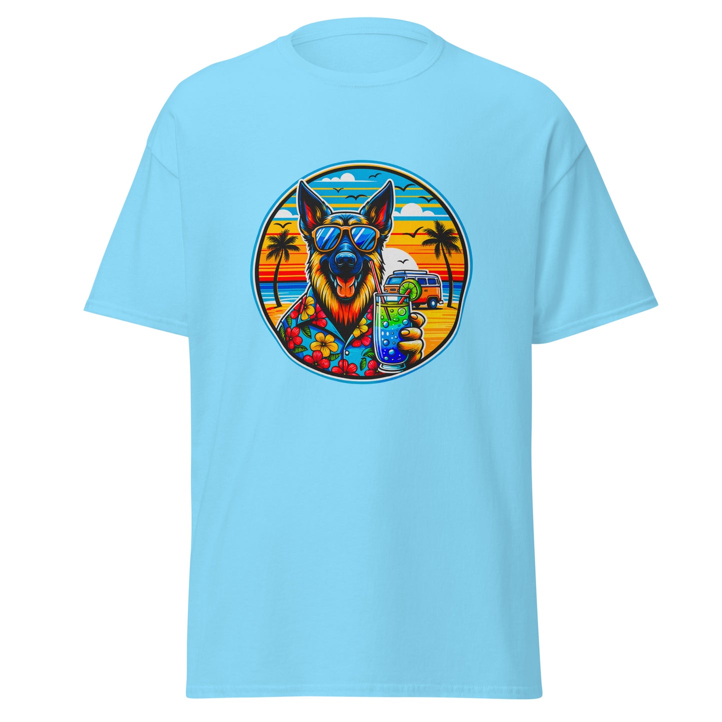 "Dogs On Vacation"-Kollektion - Schäferhund #2 - Klassisches Unisex-T-Shirt - 13 verschiedene Farben