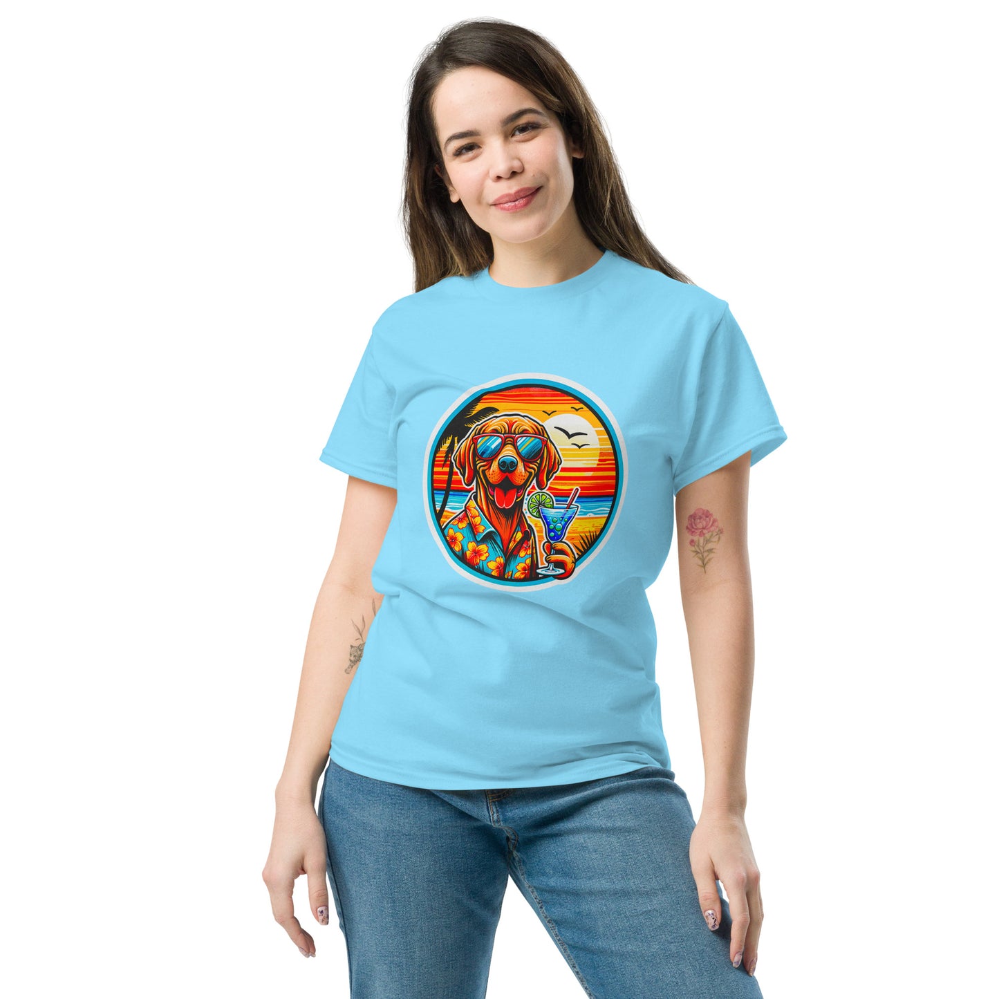 "Dogs On Vacation"-Kollektion - Viszla - Klassisches Unisex-T-Shirt - 13 verschiedene Farben
