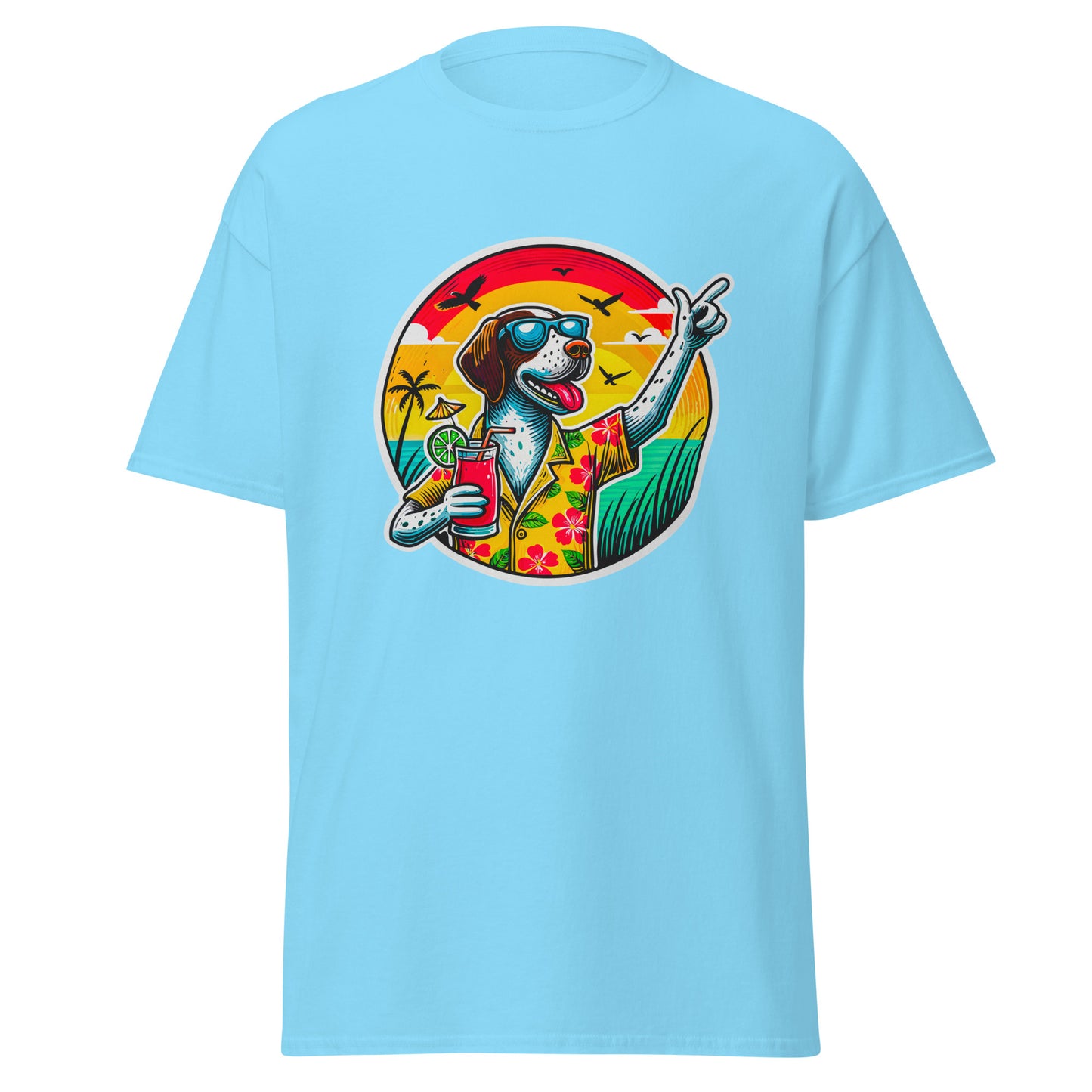 "Dogs On Vacation"-Kollektion - Pointer - Klassisches Unisex-T-Shirt - 13 verschiedene Farben