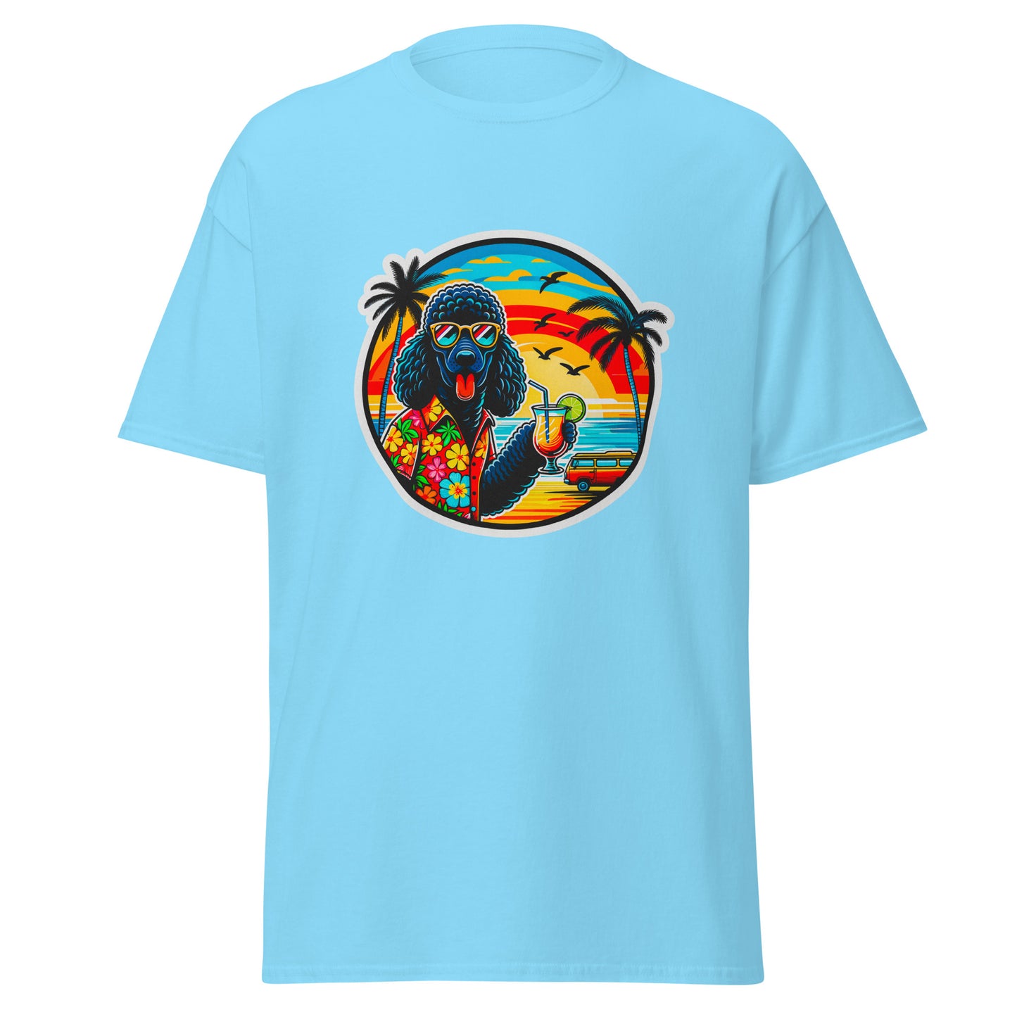 "Dogs On Vacation"-Kollektion - Black Royal Poodle #2 - Klassisches Unisex-T-Shirt - 13 verschiedene Farben