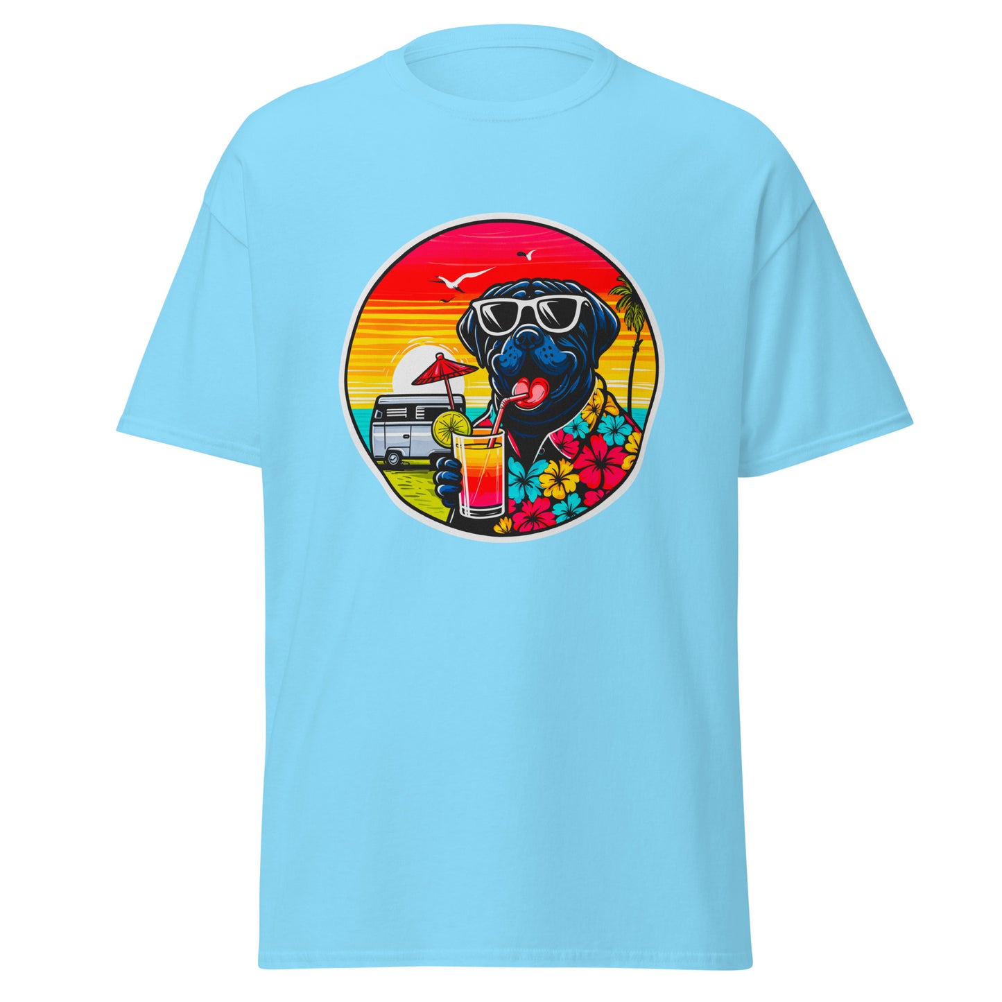 "Dogs On Vacation"-Kollektion - Black Mastiff - Klassisches Unisex-T-Shirt - 13 verschiedene Farben