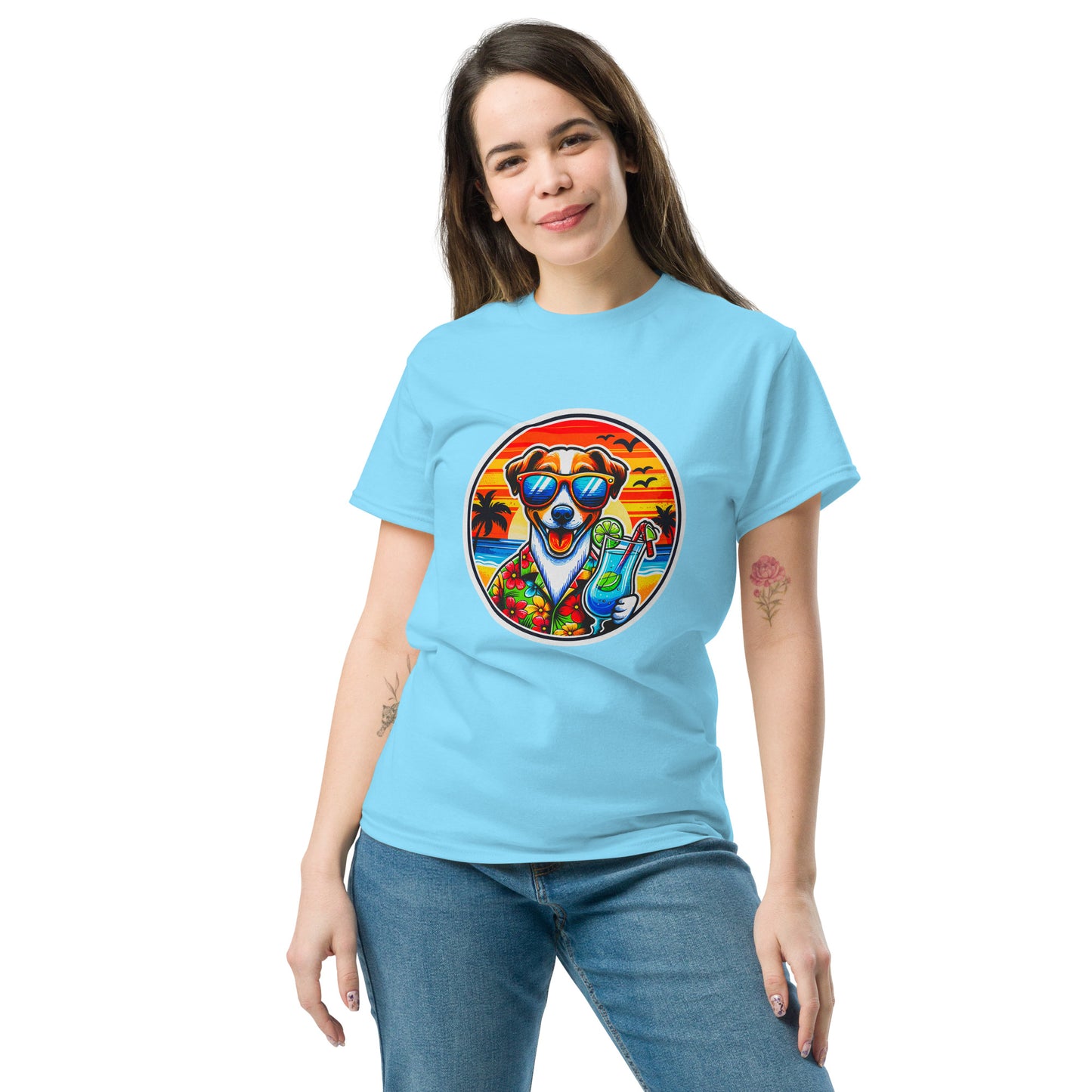 "Dogs On Vacation"-Kollektion - Jack-Russel-Terrier - Klassisches Unisex-T-Shirt - 13 verschiedene Farben